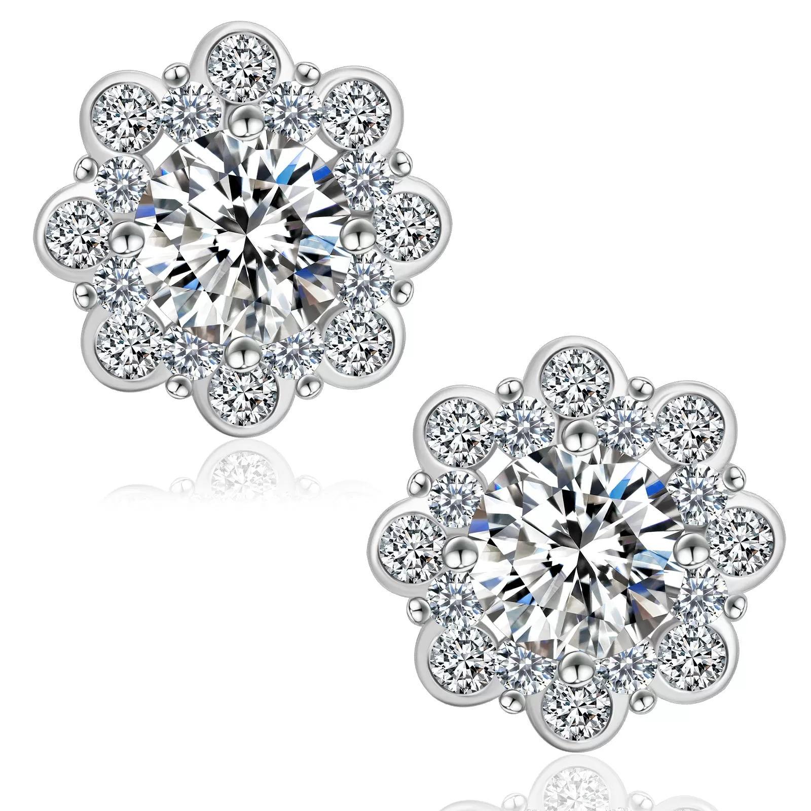 0.5 Carats *2 Excellent VVS1 Moissanite Earrings 0297