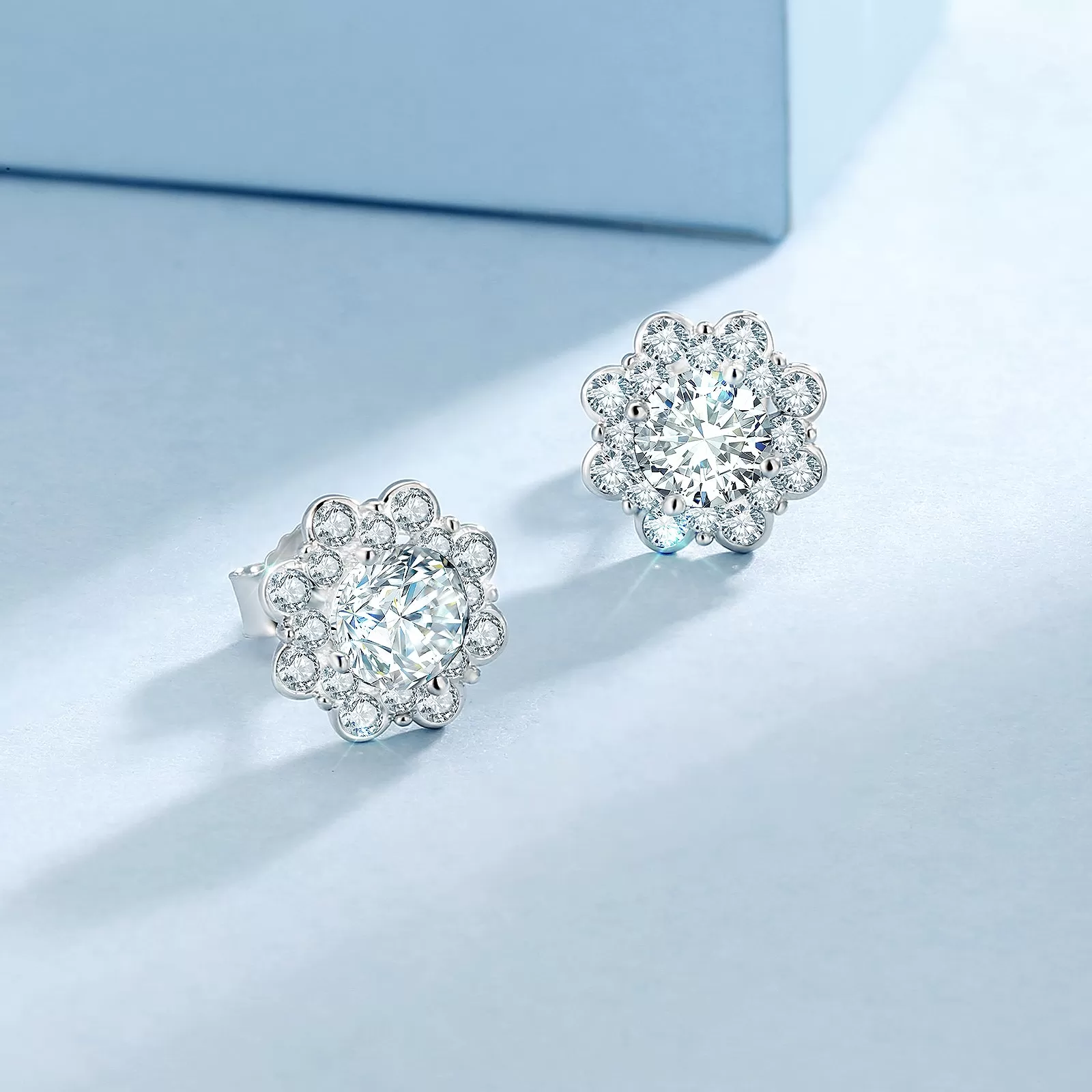 0.5 Carats *2 Excellent VVS1 Moissanite Earrings 0297