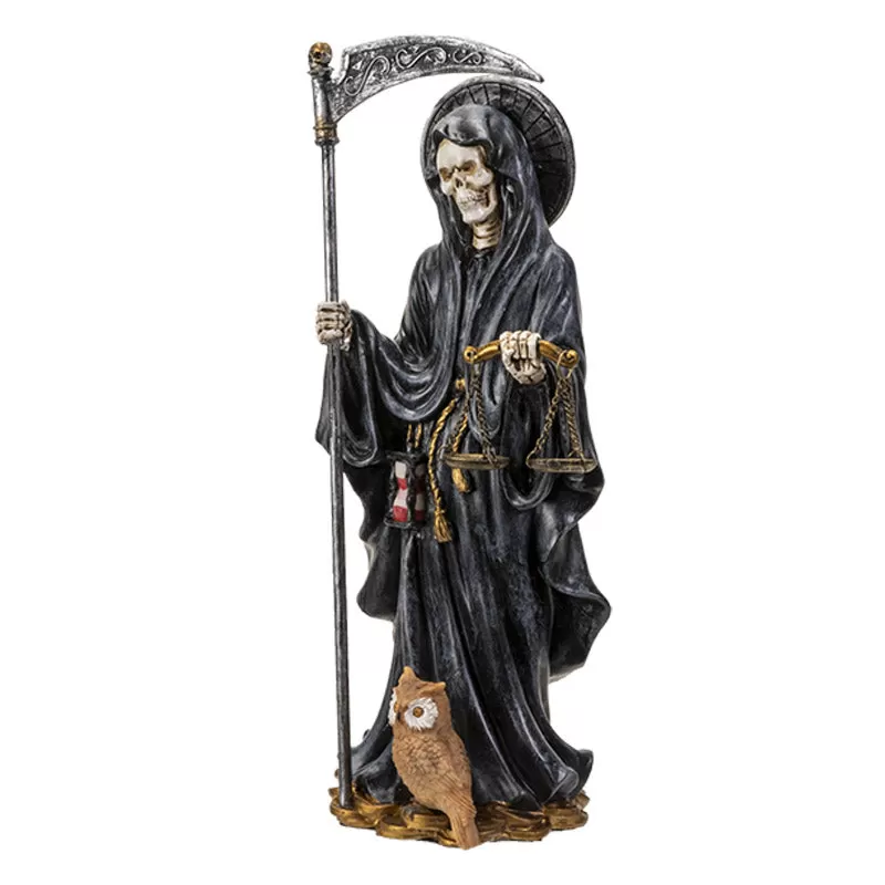 10.5" Santa Muerte Black Statue