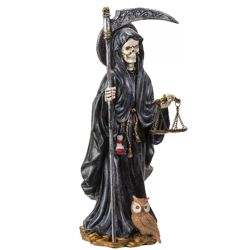 10.5" Santa Muerte Black Statue