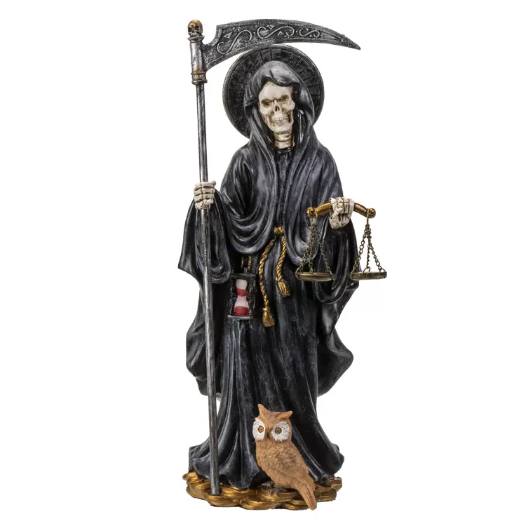 10.5" Santa Muerte Black Statue