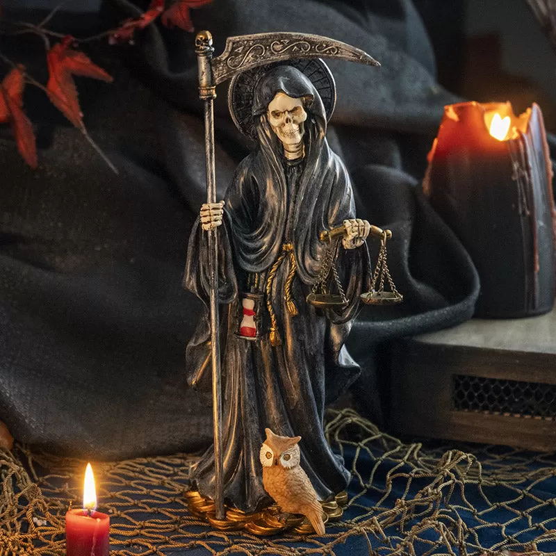 10.5" Santa Muerte Black Statue