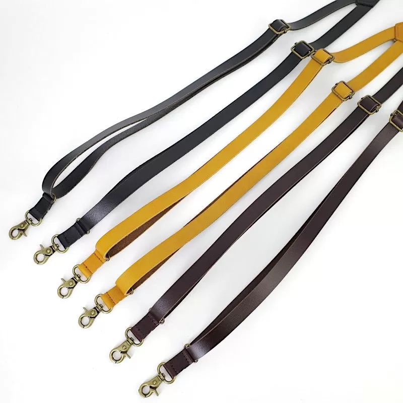 1.7Cm High Quality Real Cowhide Split Leather Strap Women Men Unisex Hook Suspenders