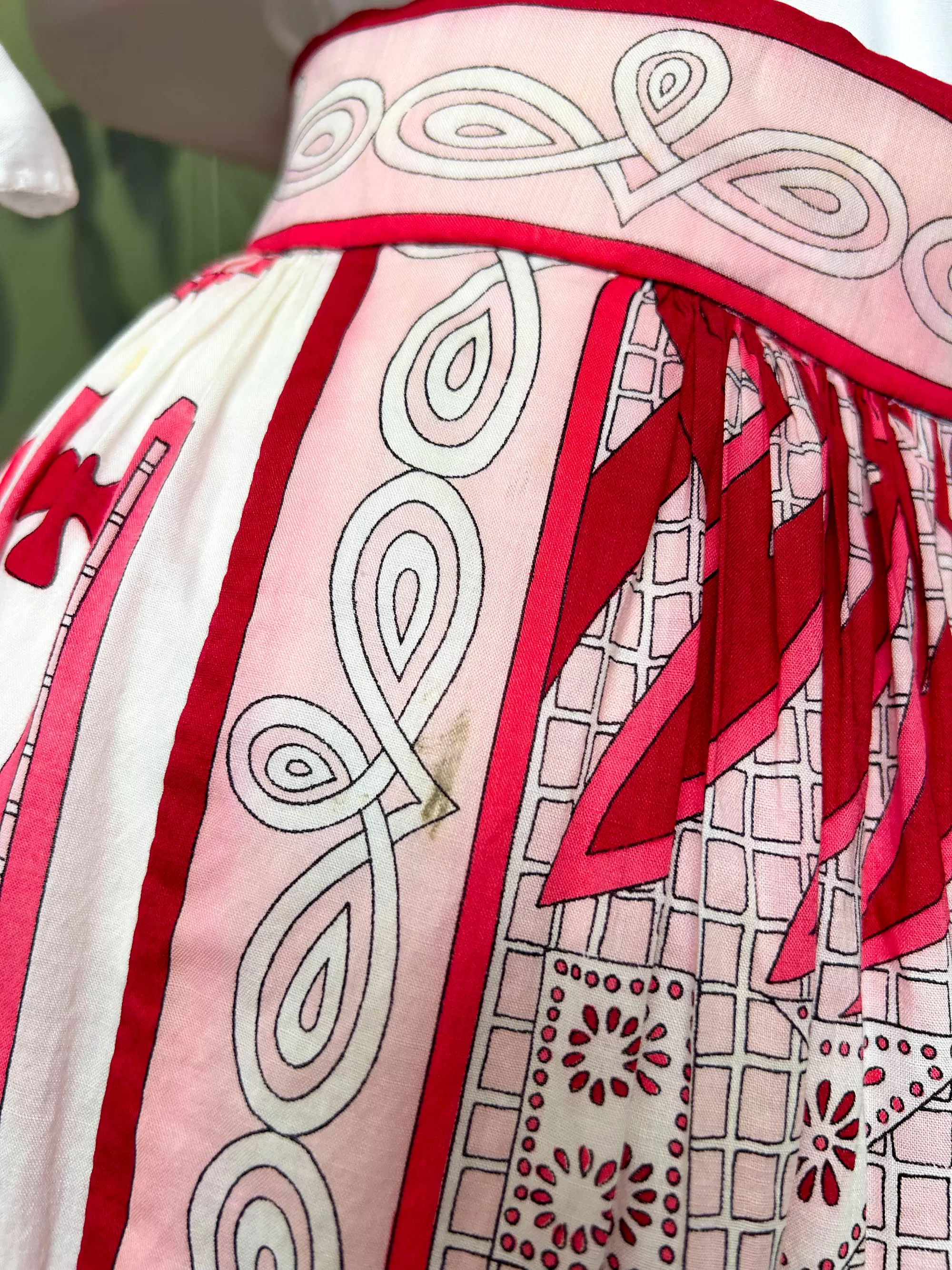 1960s Emilio Pucci Pink Printed Cotton Skirt, Small