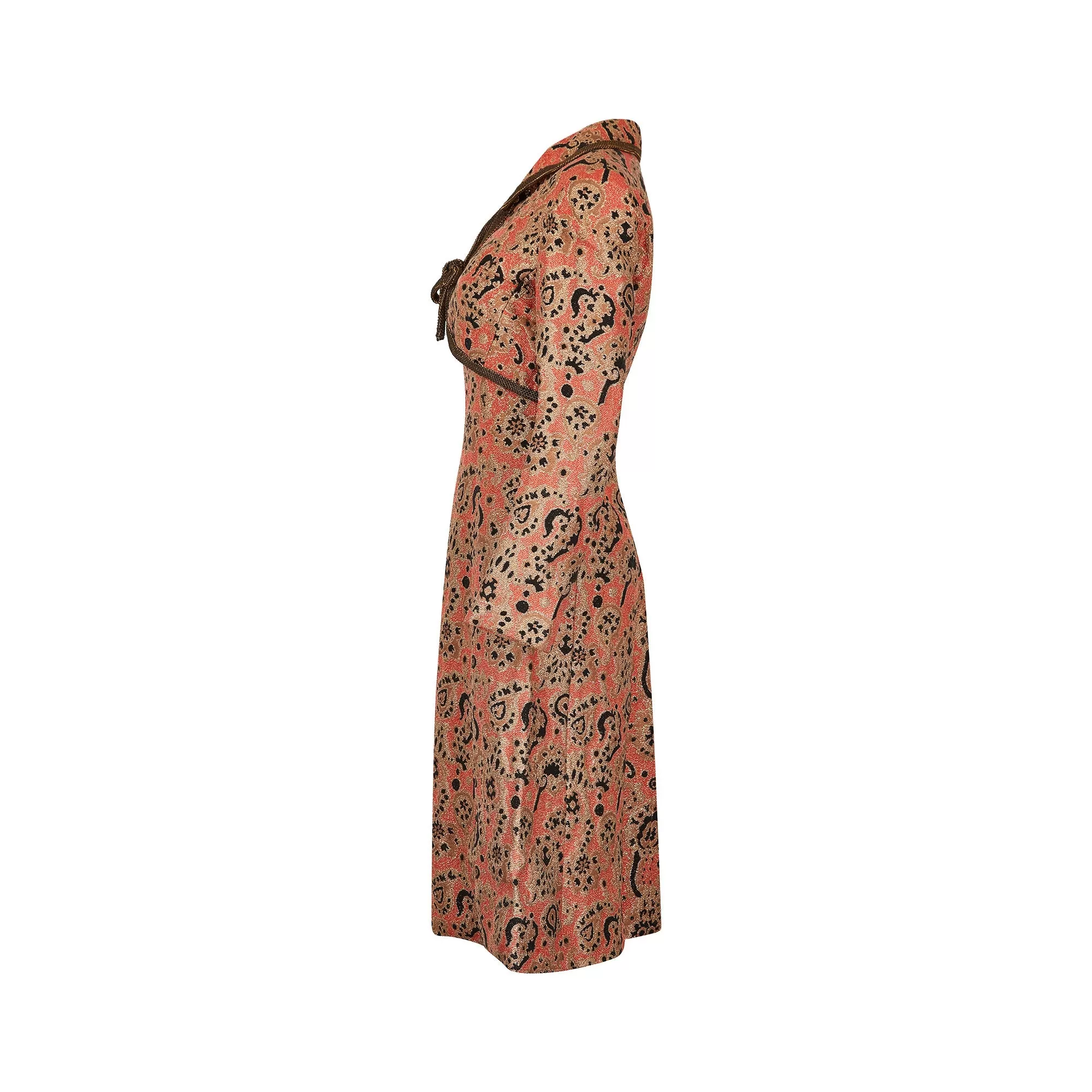 1960s Maria Moutet Paisley Lame Dress Suit