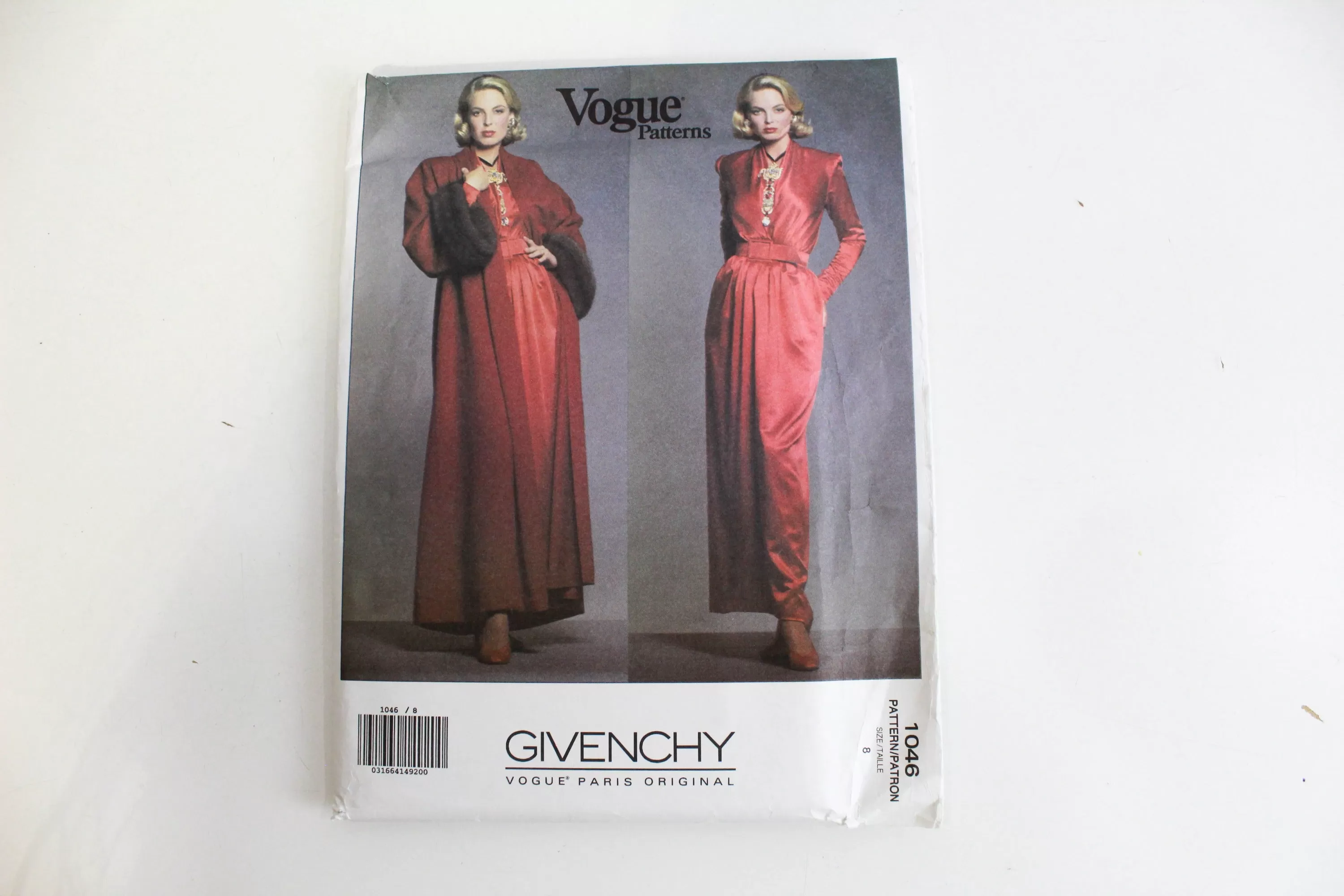 1990s Vogue Paris Original Givenchy 1046 Sewing Pattern, Evening Dress and Coat, UNCUT