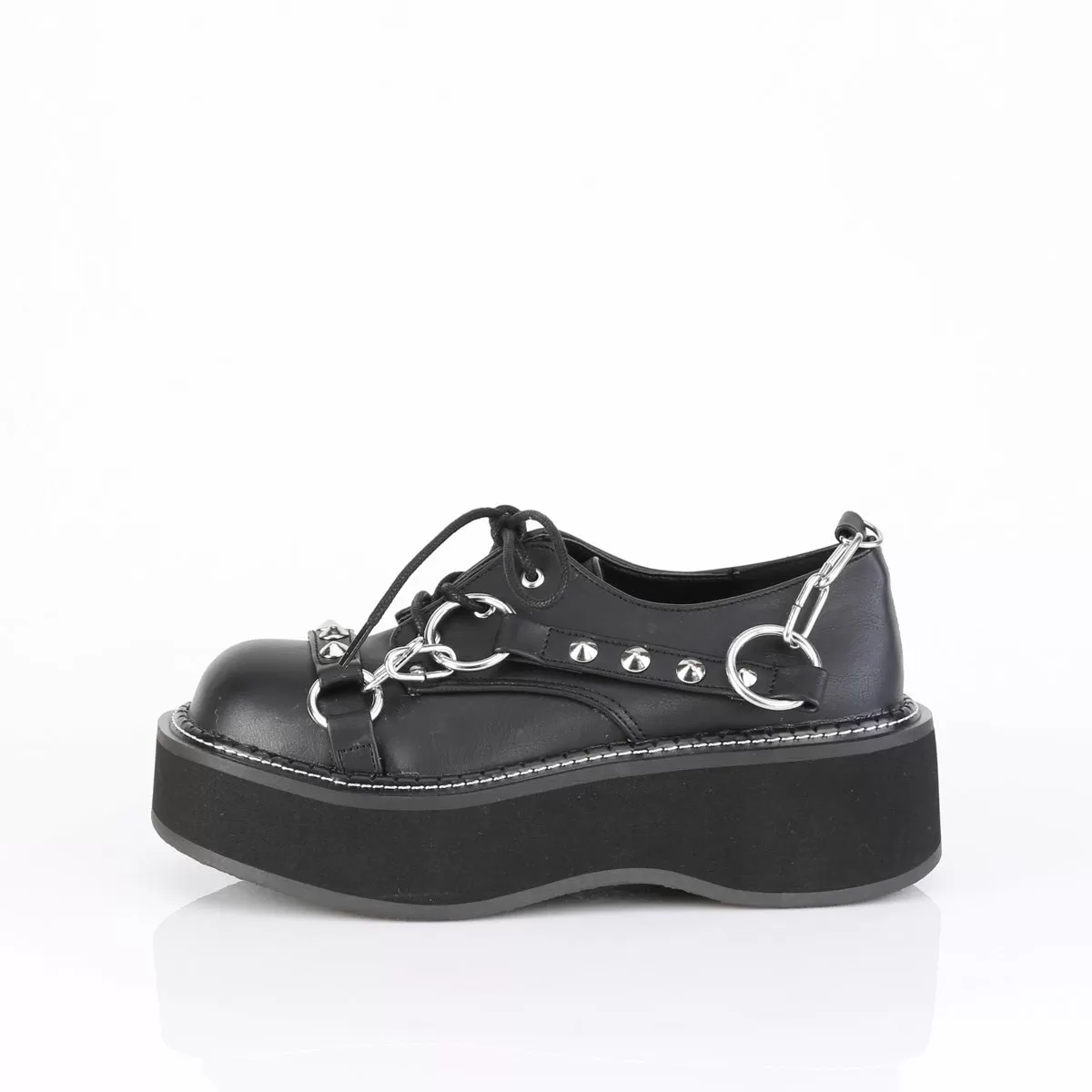 2 Inch Platform EMILY-32 Black Vegan Leather