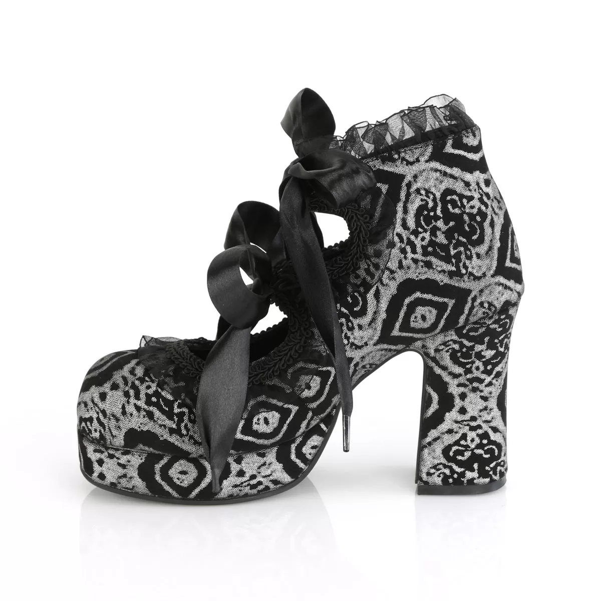 3 Inch Platform GOTHIKA-53 Silver Nubuck