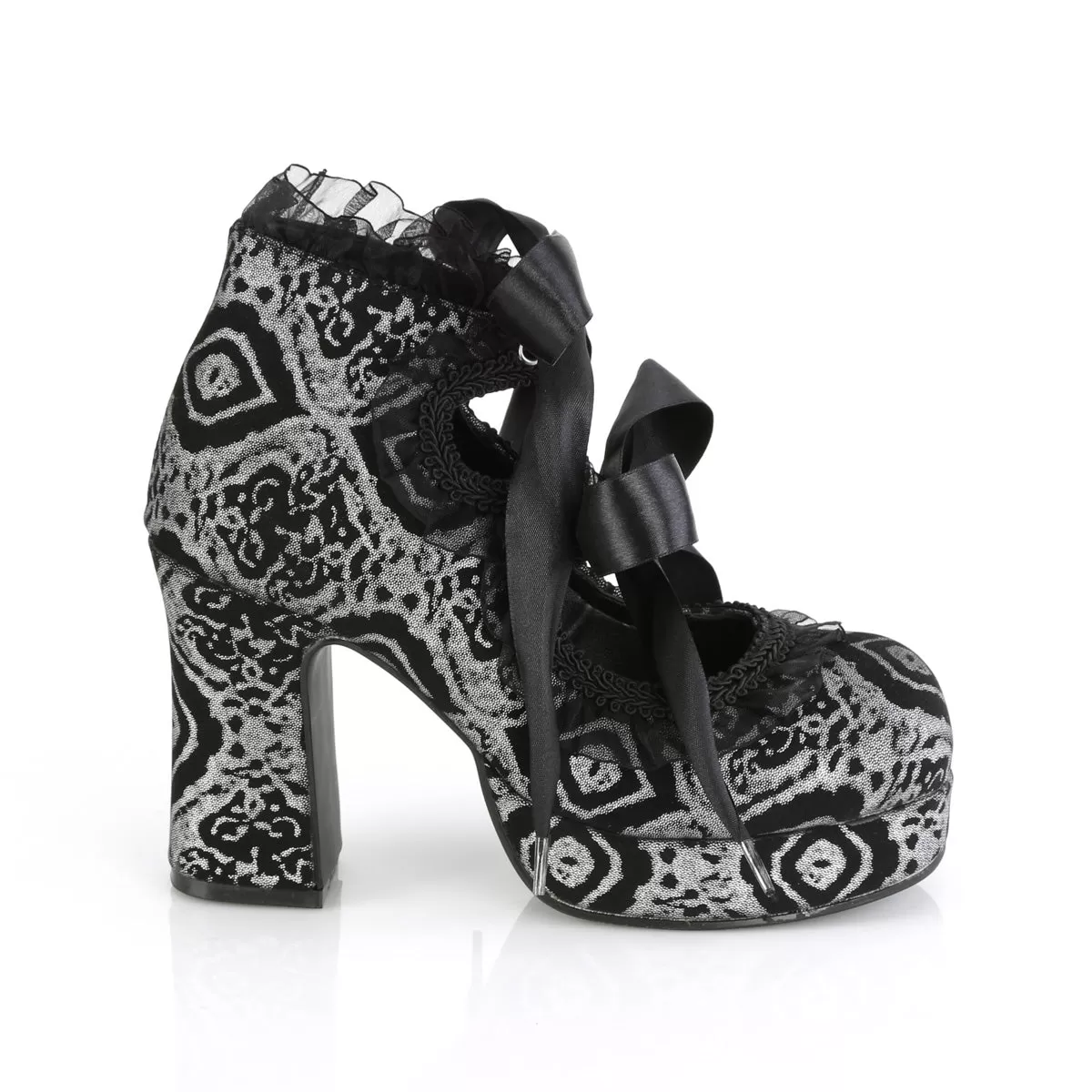 3 Inch Platform GOTHIKA-53 Silver Nubuck