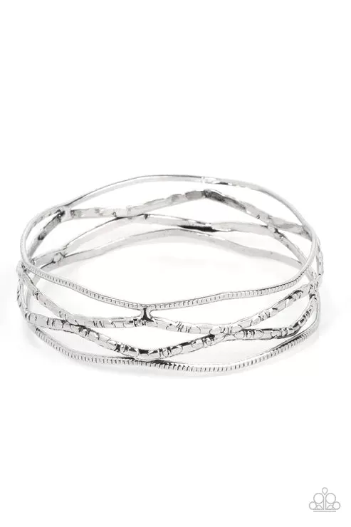 A Narrow ESCAPADE Silver Bracelet - Paparazzi Accessories