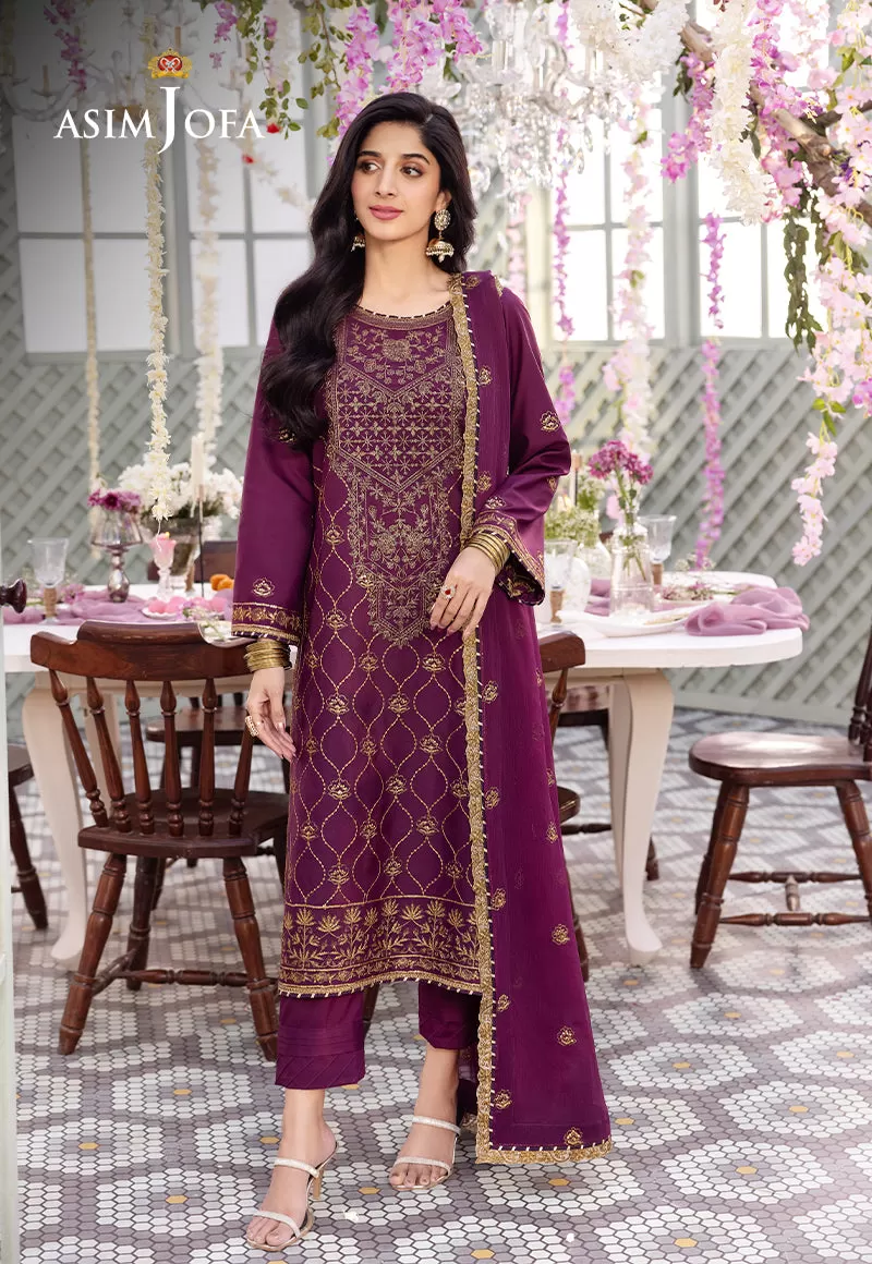 AJCF-07 EMBROIDERED JUMBO SILK 3 PCS