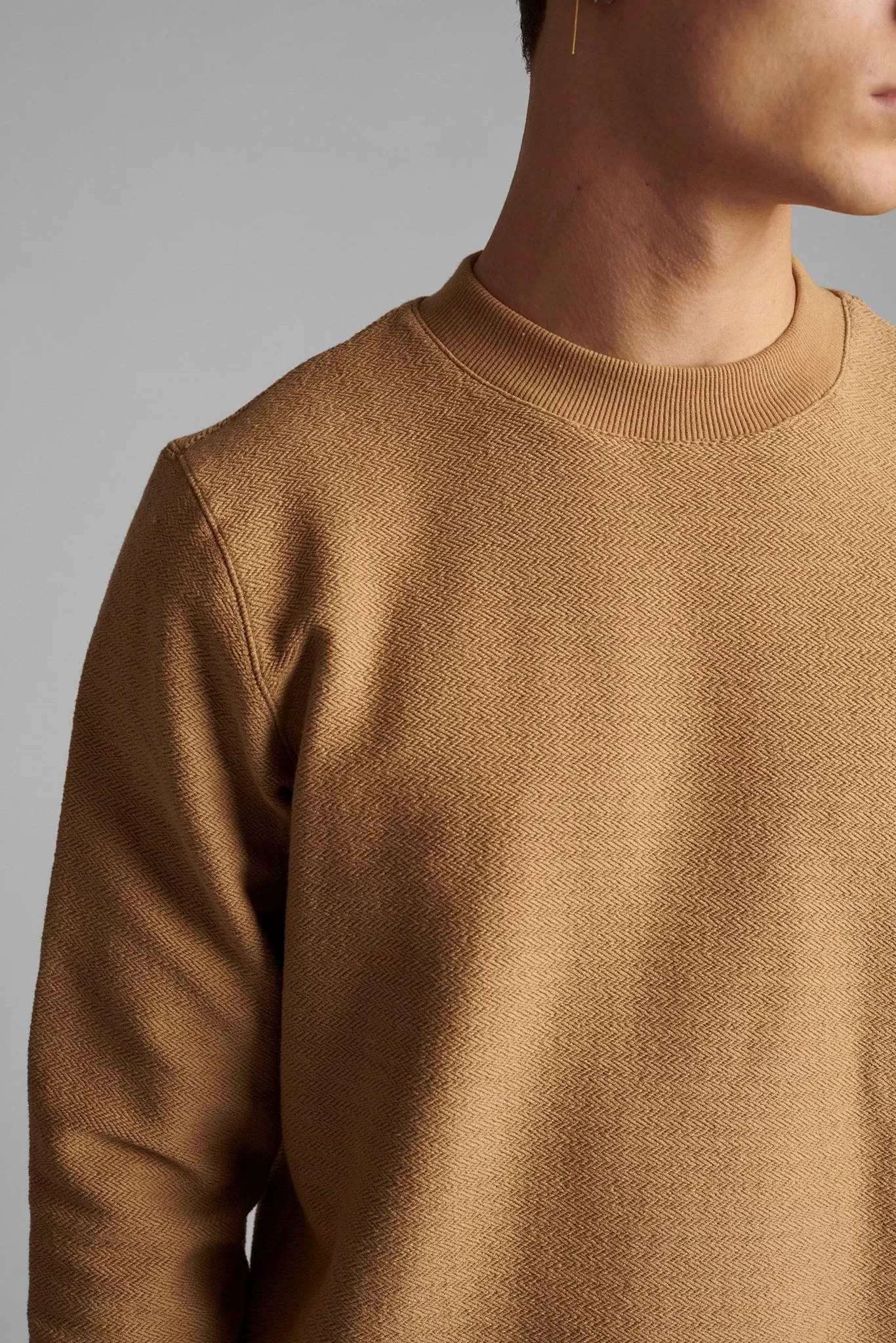 AKALLAN SOLID HERRINGBONE SWEAT - Incense