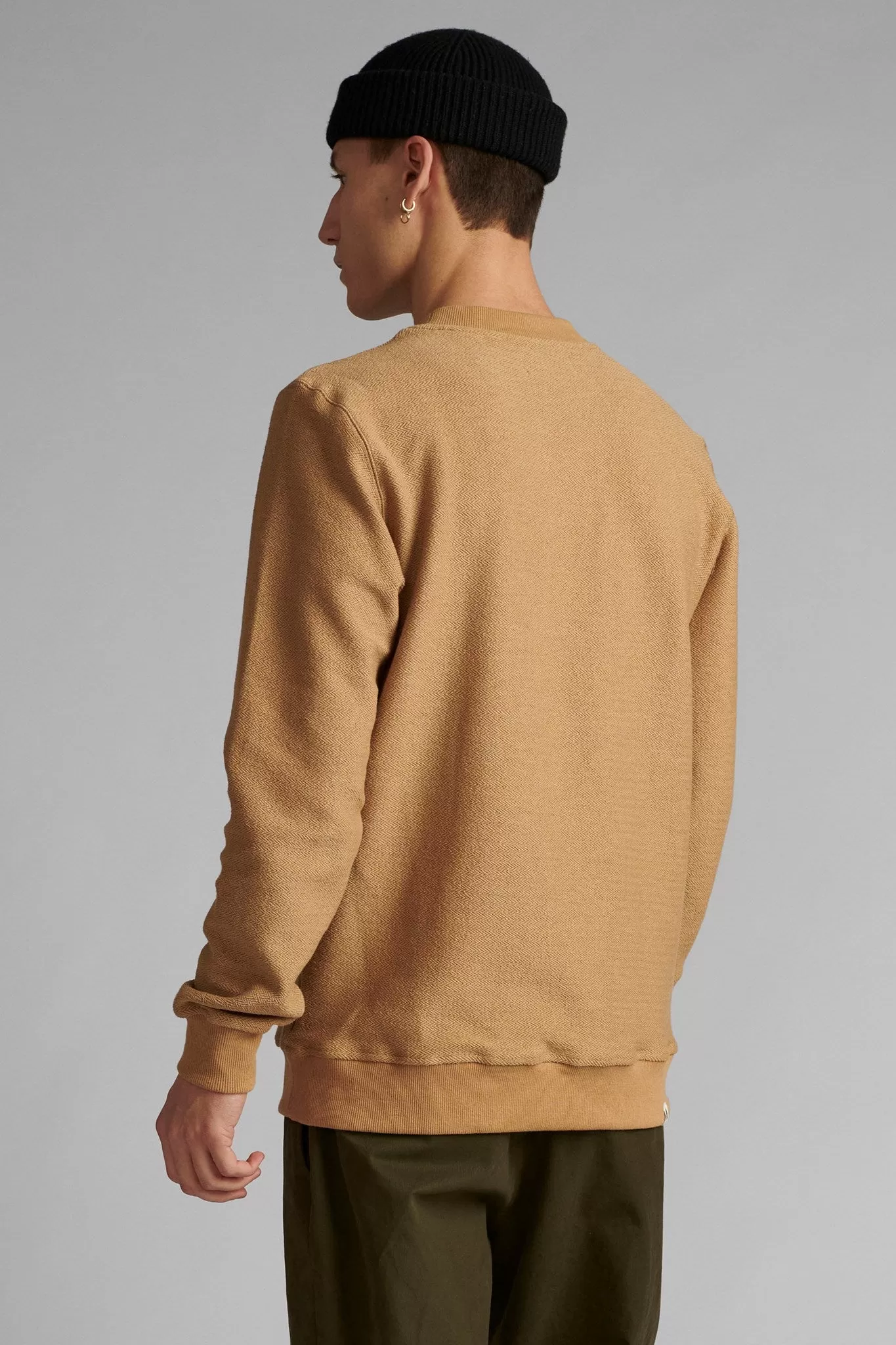 AKALLAN SOLID HERRINGBONE SWEAT - Incense