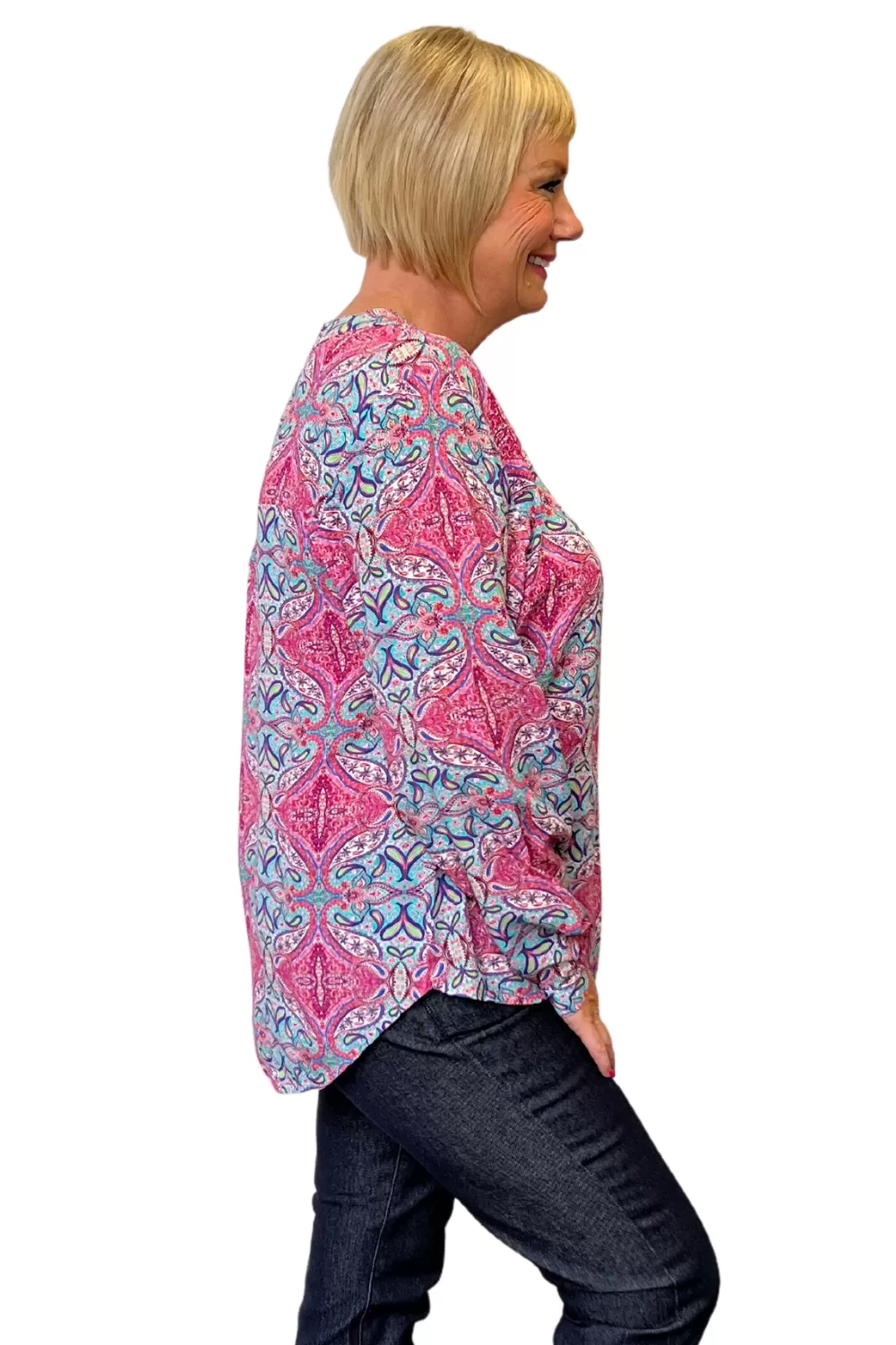 Allegra Shirt | Paisley Pink Multi