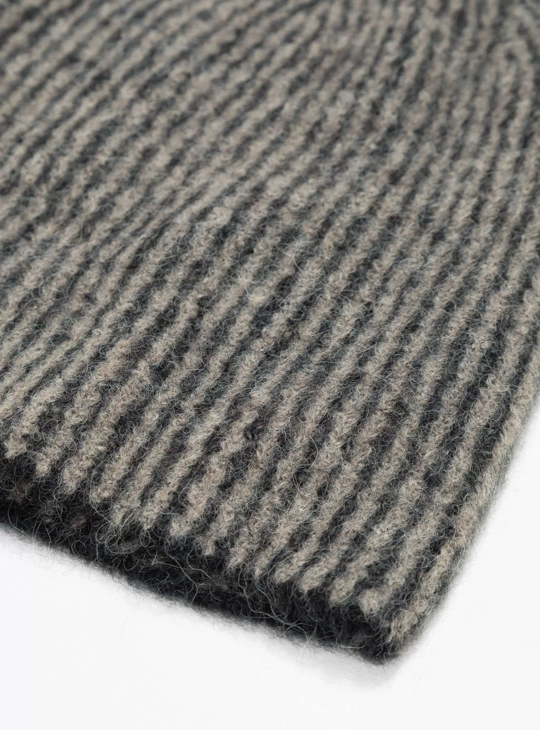 Alpaca Beanie Grey Stripe