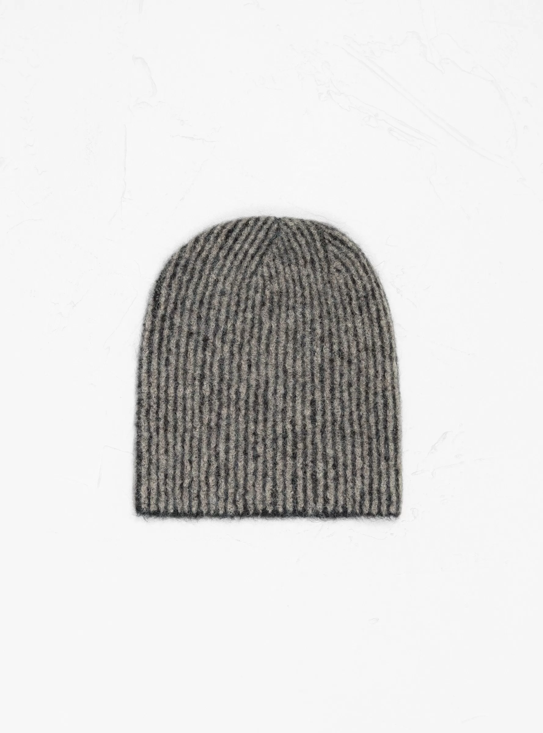 Alpaca Beanie Grey Stripe