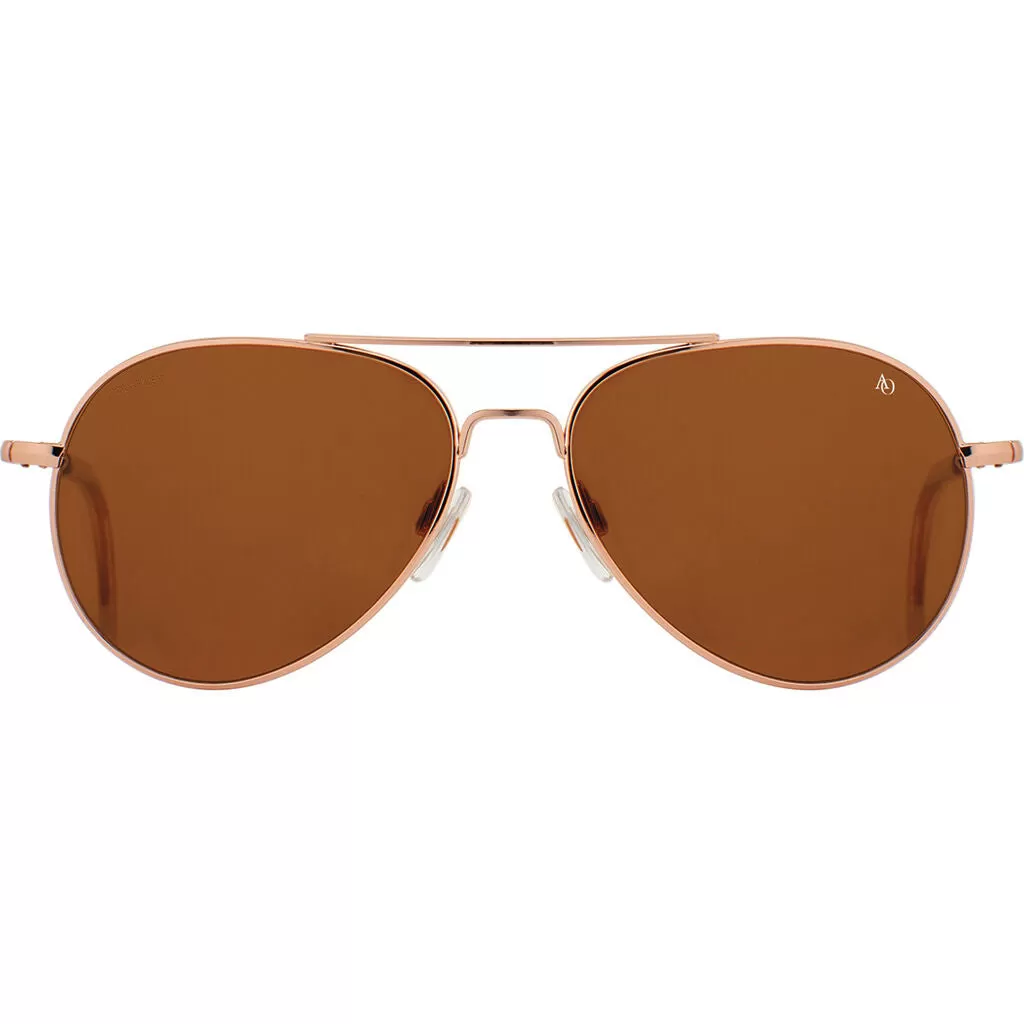 American Optical General Sunglasses | Rose Gold/Polarized Glass Brown