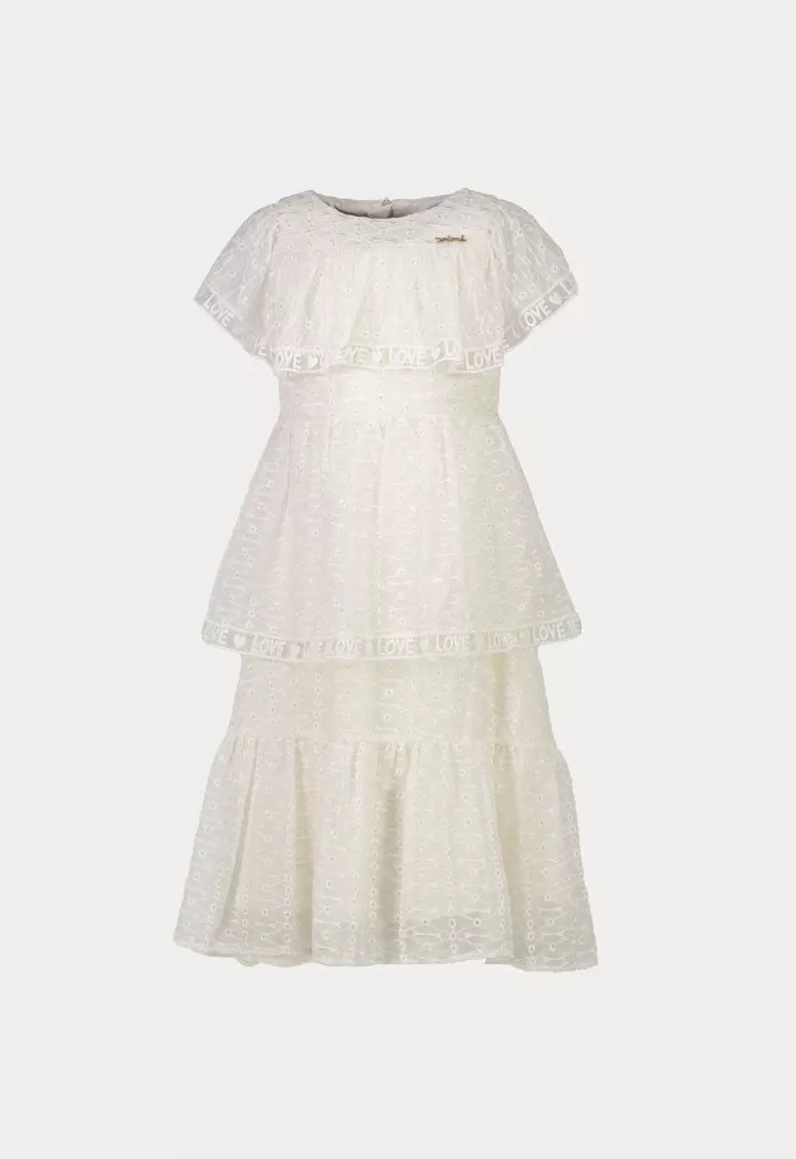 Amime Eyelet Embroidered Tiered Dress