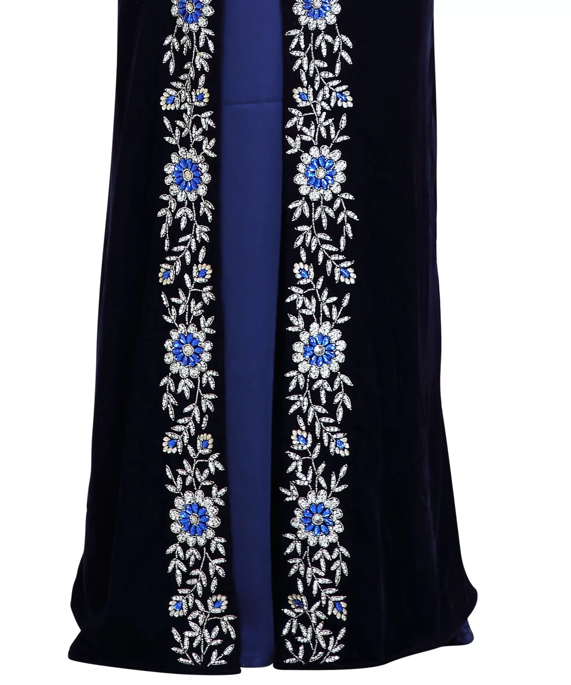 Arabian Caftan Dress With Floral Embroidery