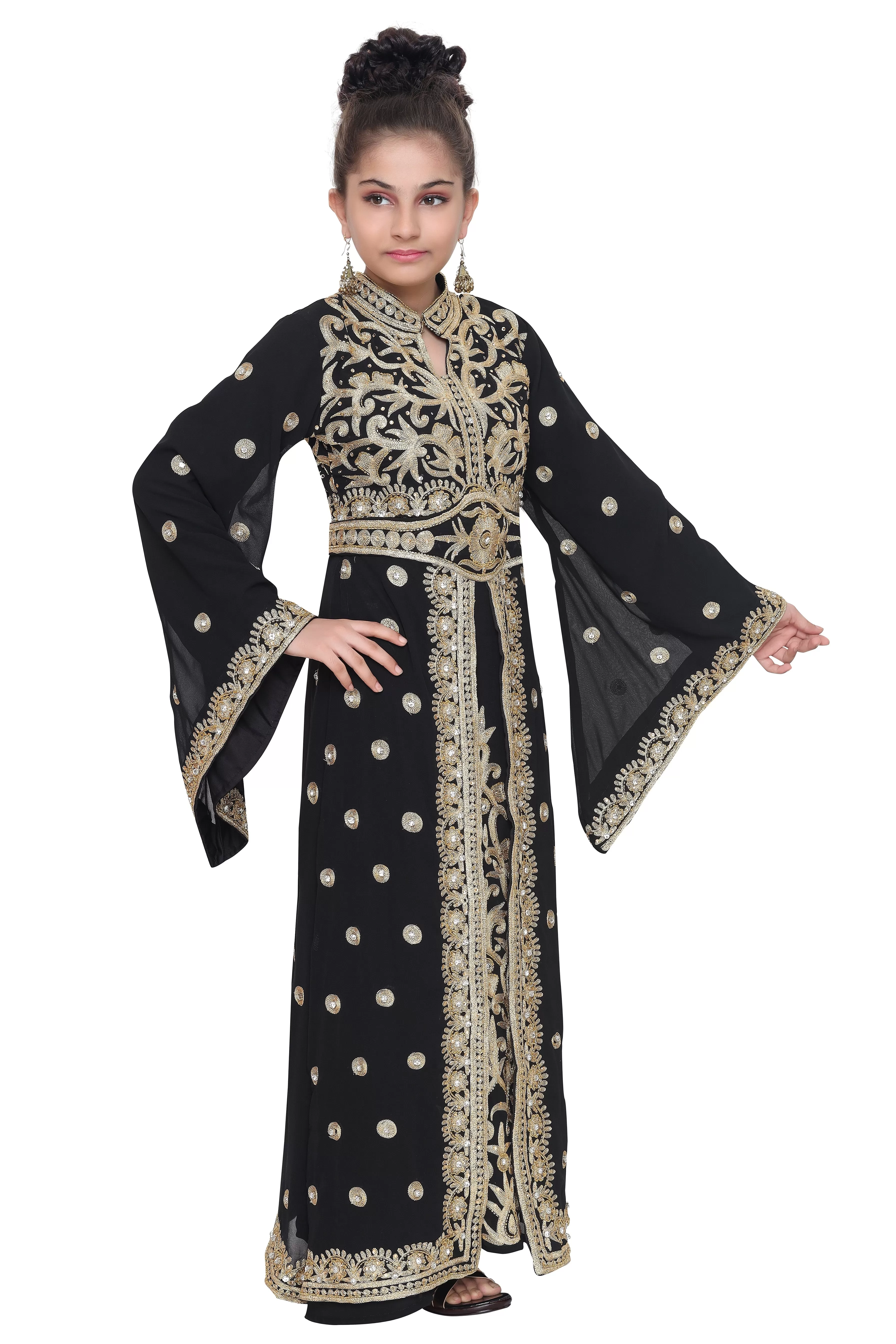 Arabian Djellaba Maxi Embroidered Dress