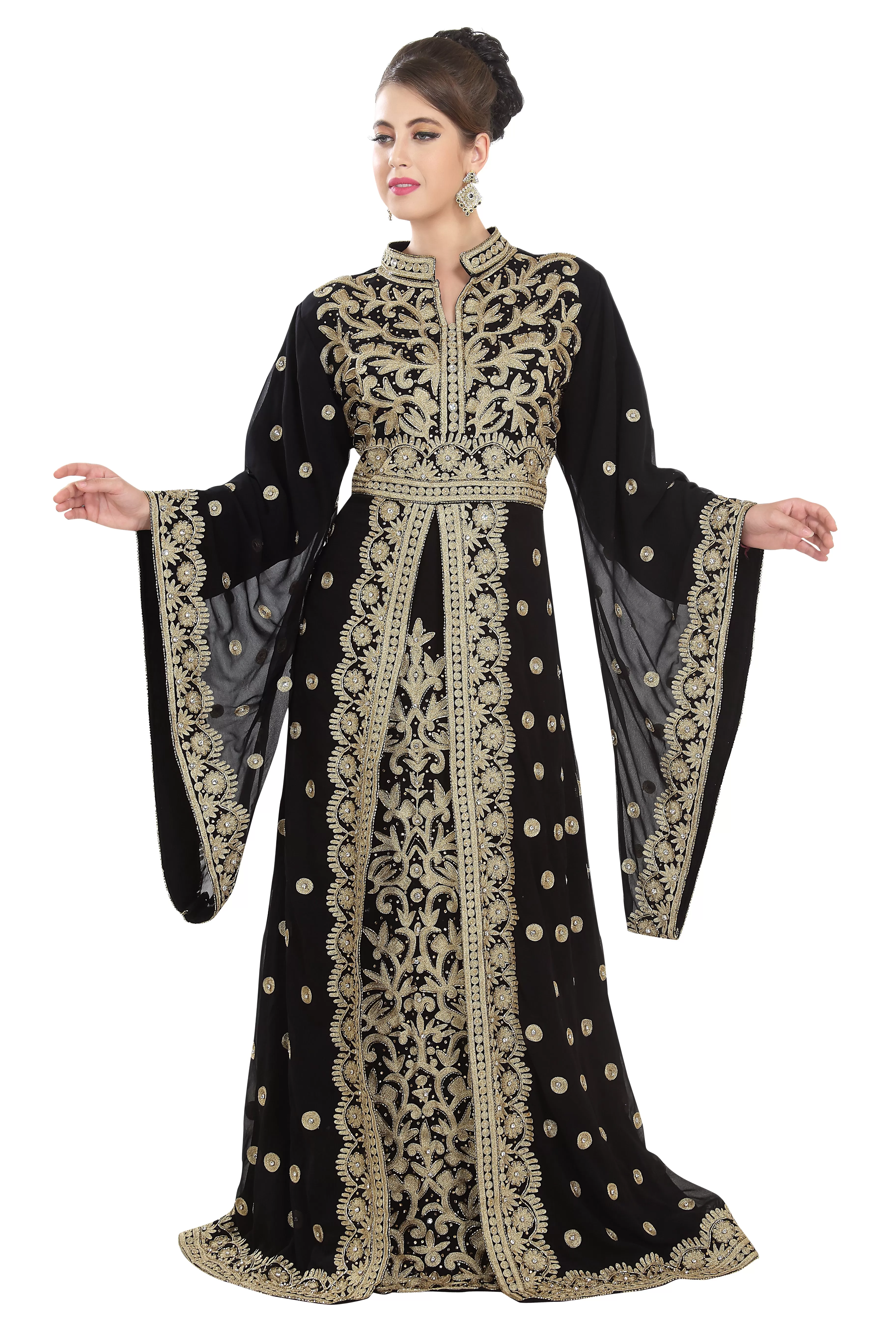 Arabian Djellaba Maxi Embroidered Dress