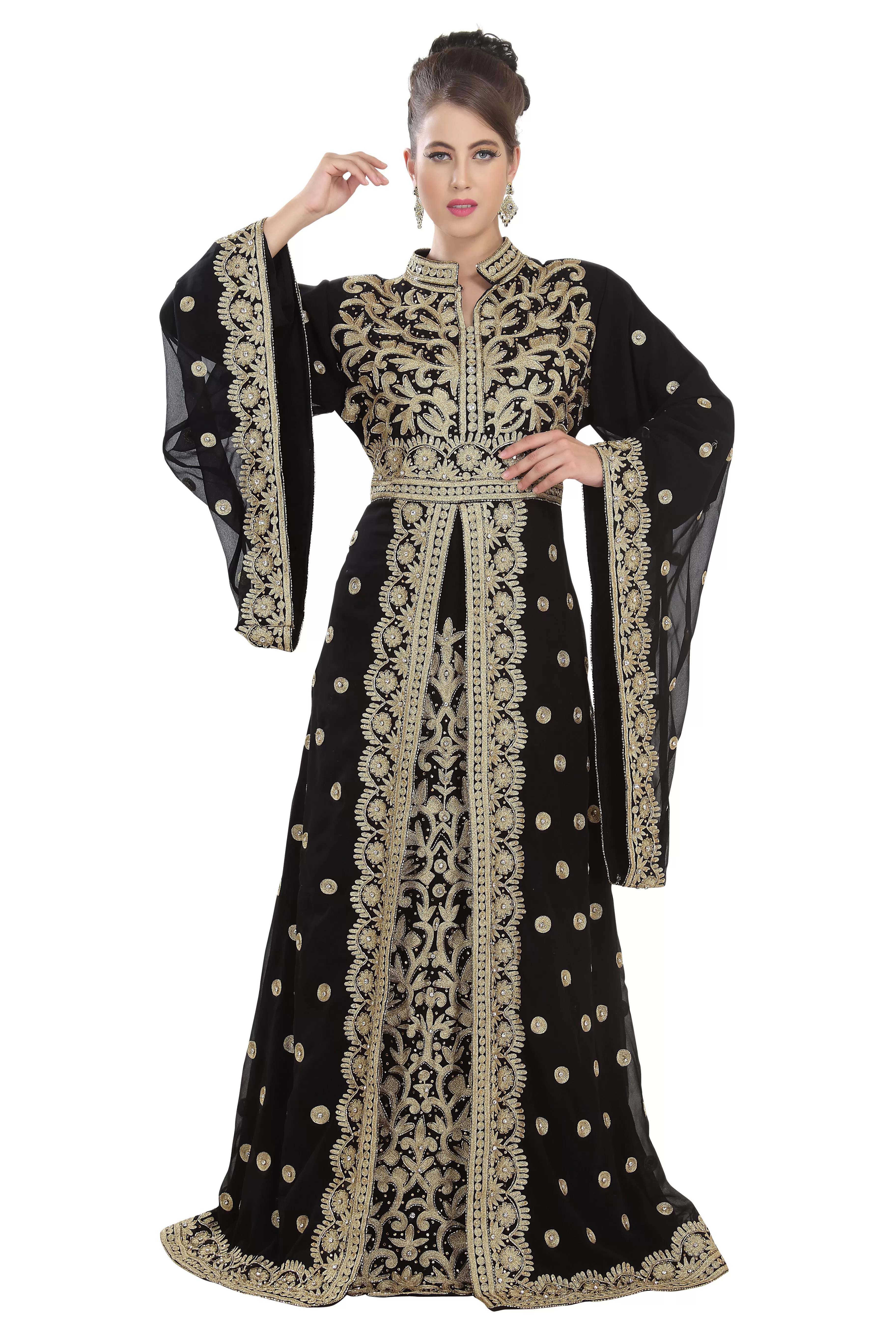 Arabian Djellaba Maxi Embroidered Dress