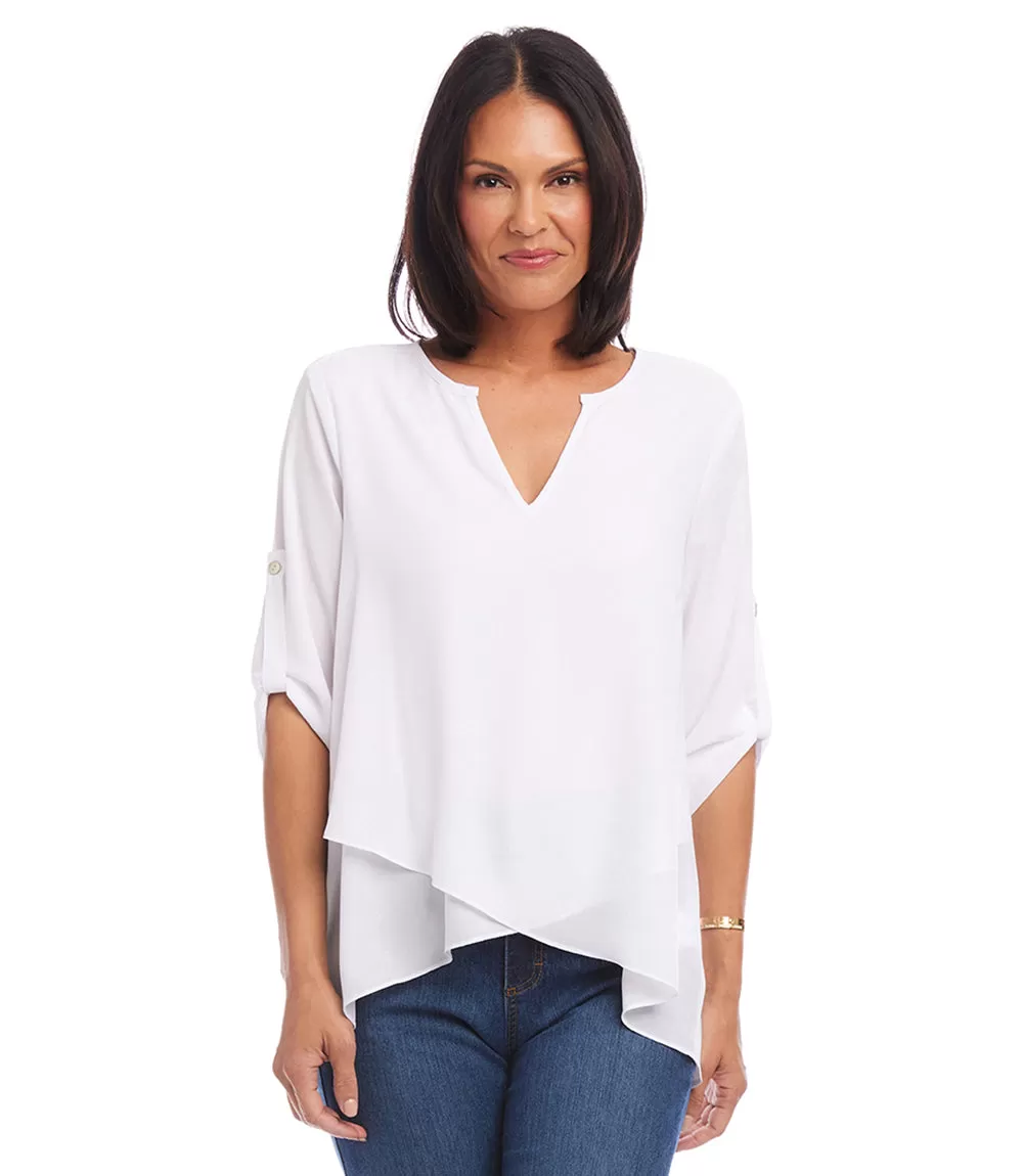 Asymmetric Hem Wrap Top