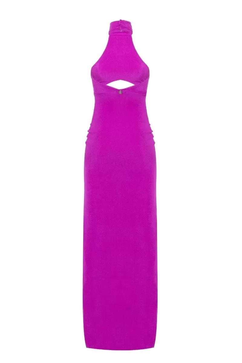 AURORA HIGH-NECK SLEEVELESS MAXI DRESS