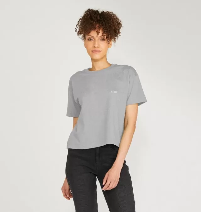 B-Relaxed Crop T-Shirt Grey