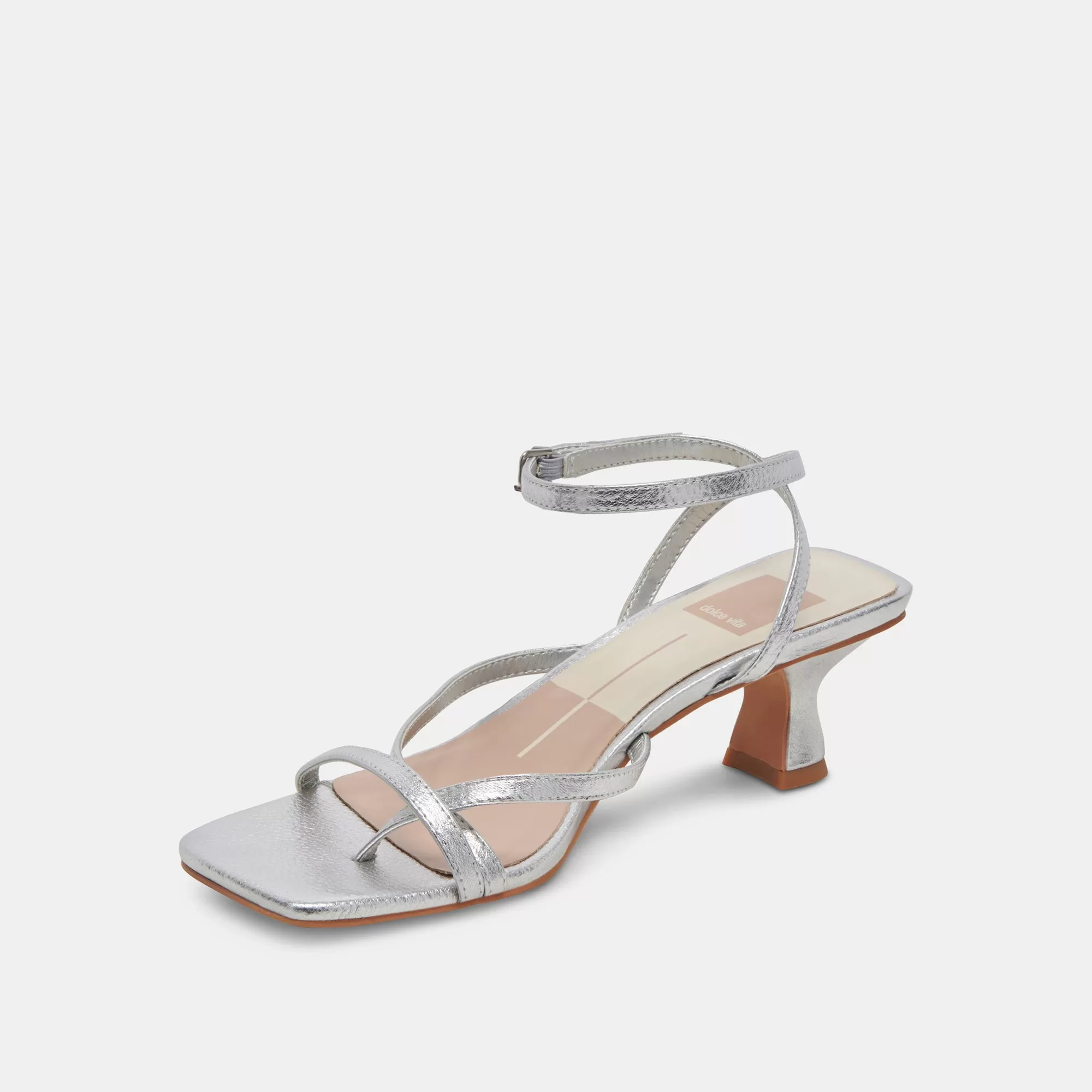 BAYLOR HEELS SILVER METALLIC LEATHER - re:vita