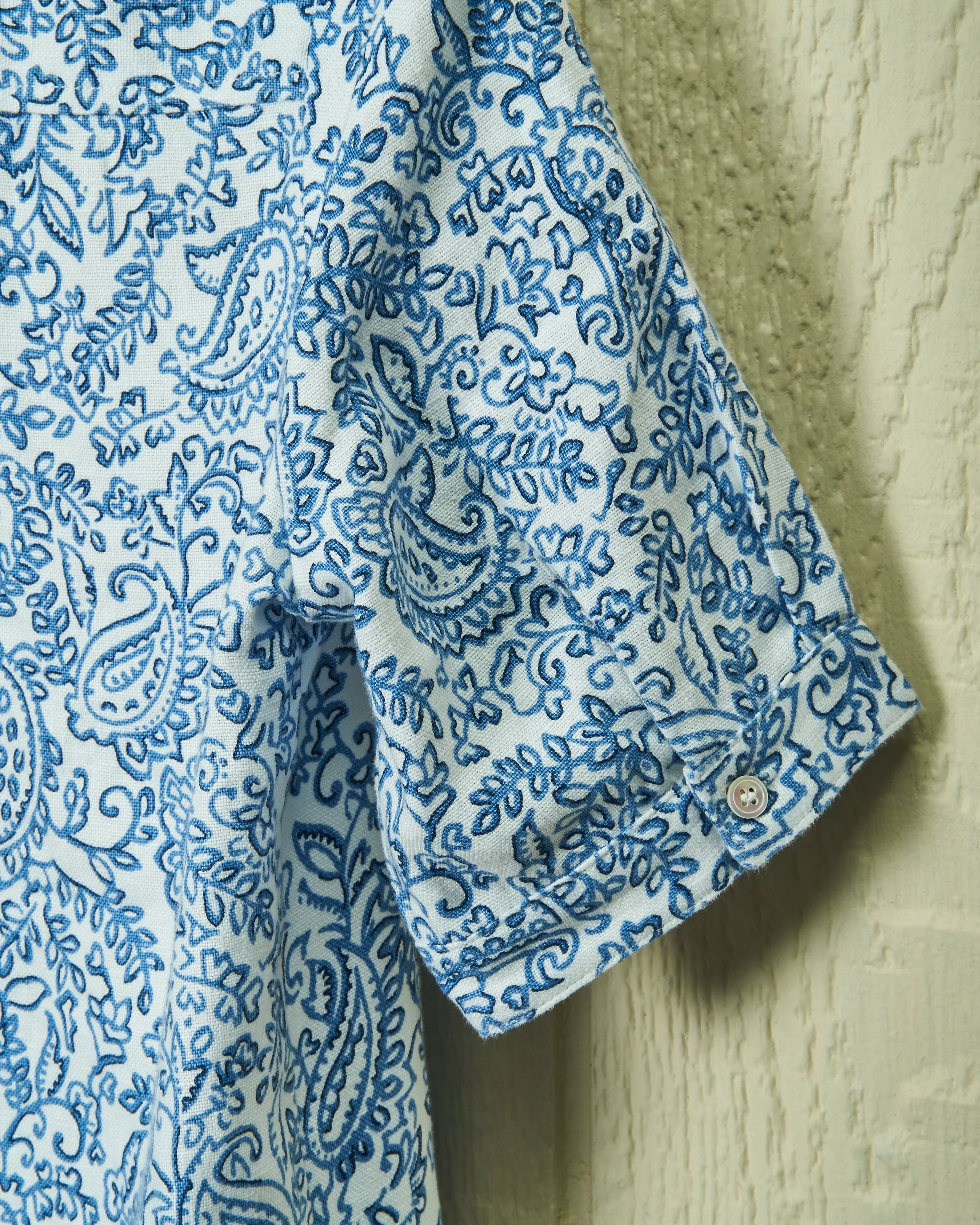 Beach Coverup in Atlantic Blue Paisley Linen