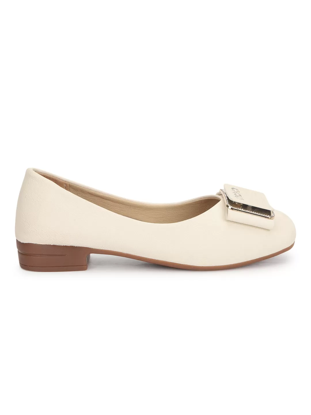 Beige PU Ballerina Flats (TC-RS3631-BEIG)