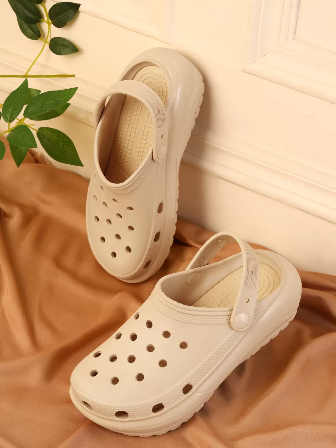 Beige PU Slip-On Croc Flats (TC-RS3496-NUD)