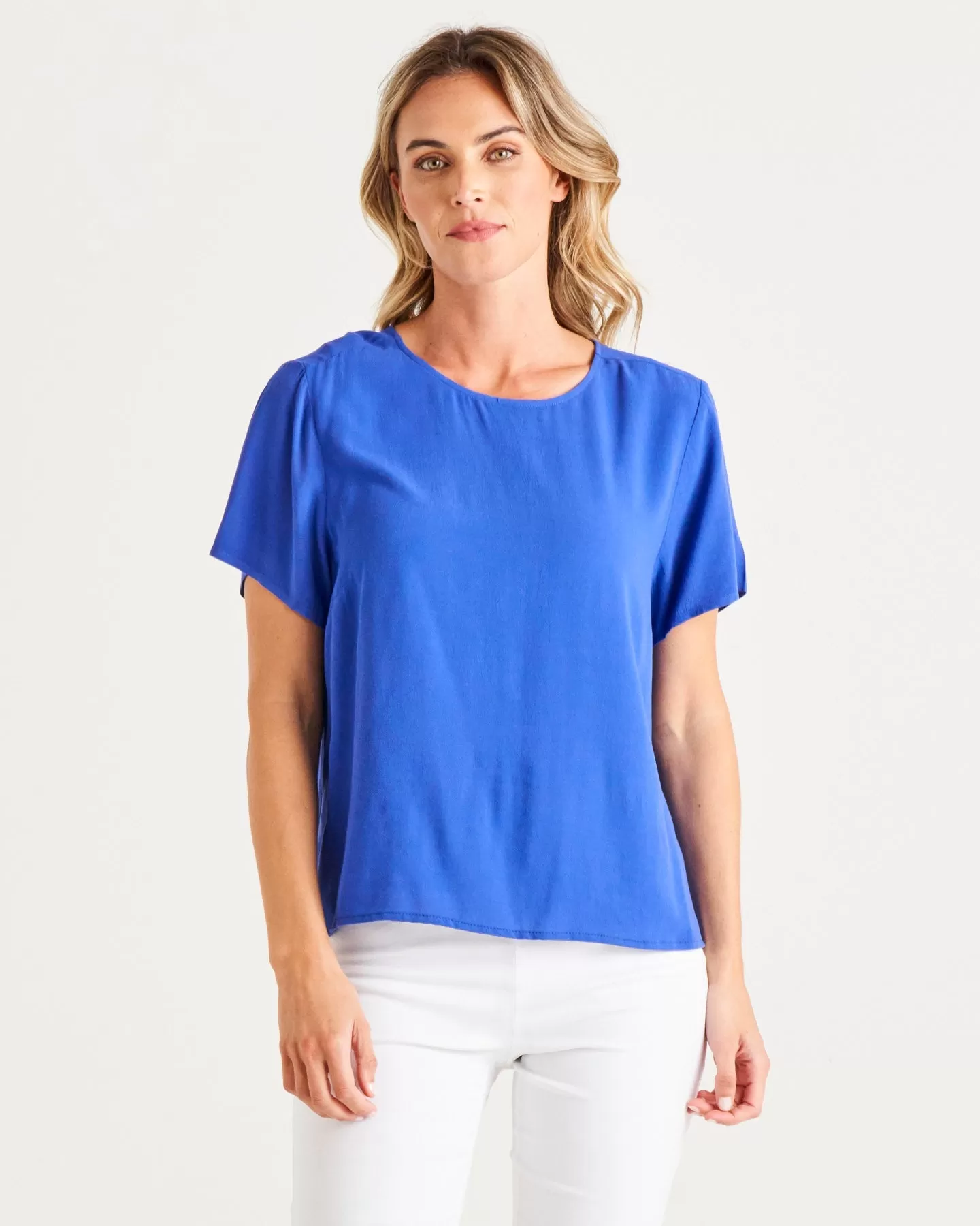 Betty Basics Sangria Top - Deco Blue