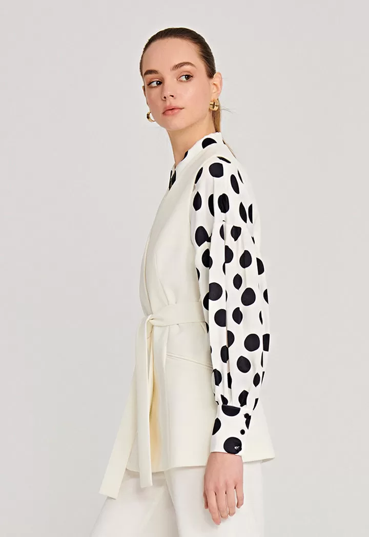 Big Contrast Polka Dot Blouse