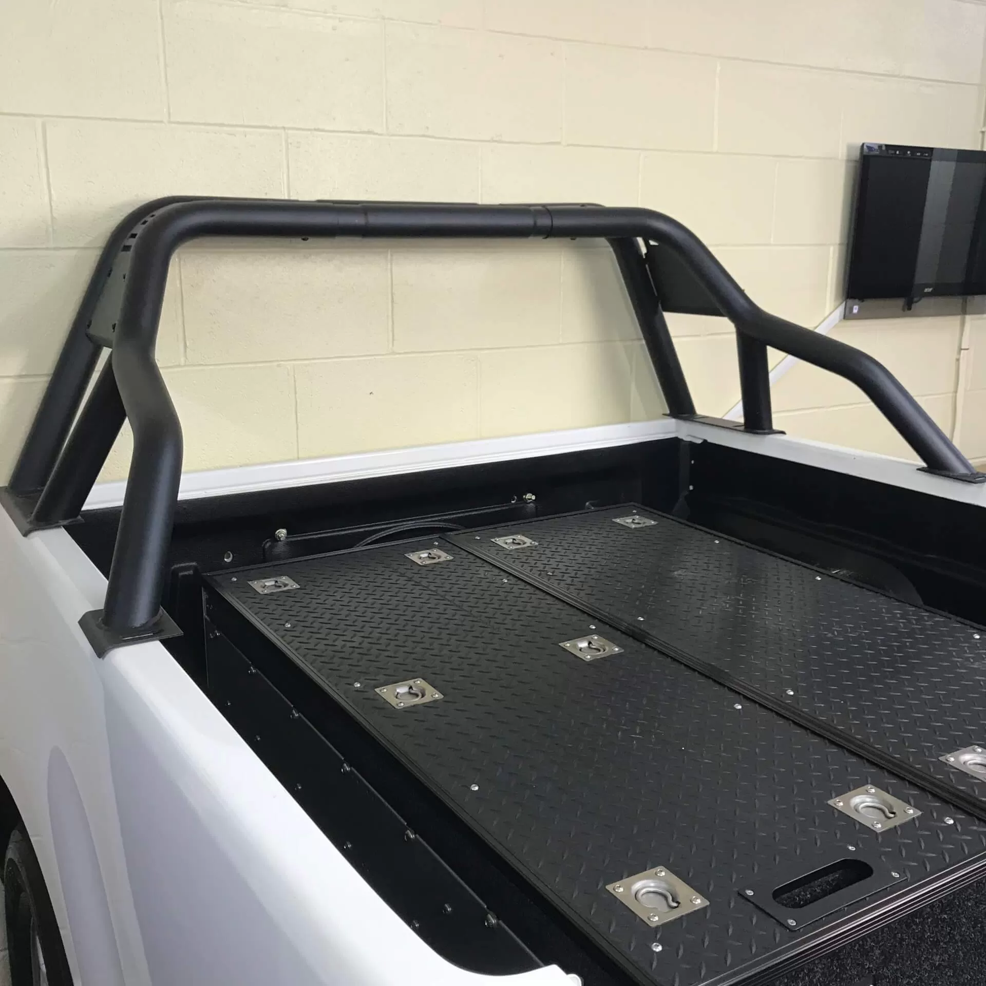 Black Short Arm Roll Sports Bar for the Ford Ranger 2012 