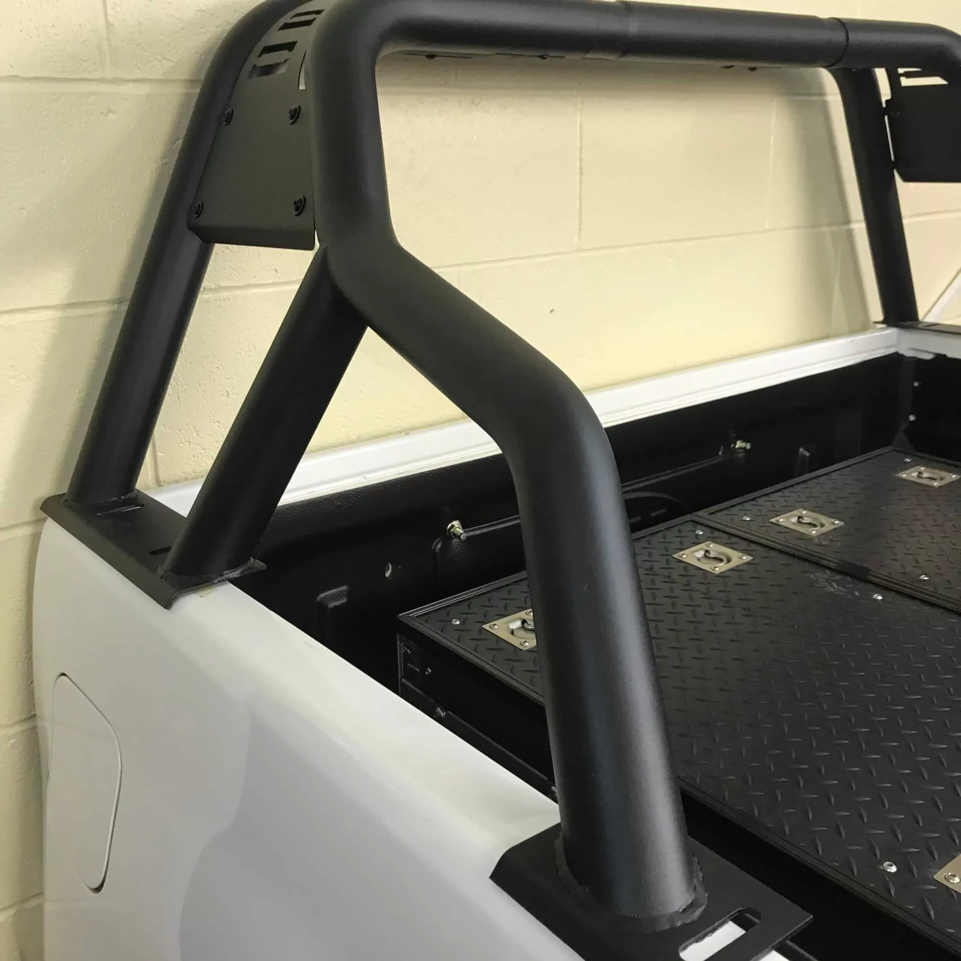 Black Short Arm Roll Sports Bar for the Ford Ranger 2012 