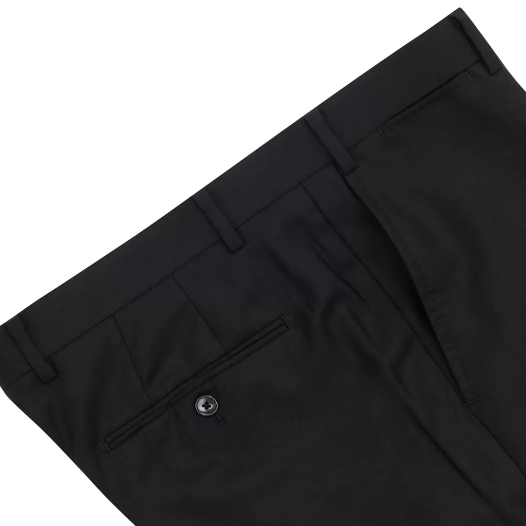 Black Wool Twill Trouser