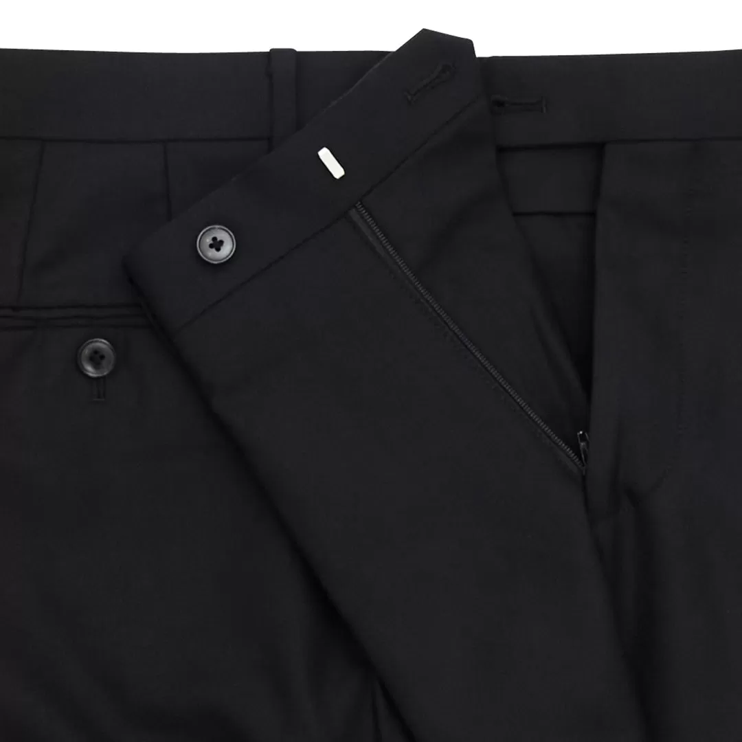 Black Wool Twill Trouser