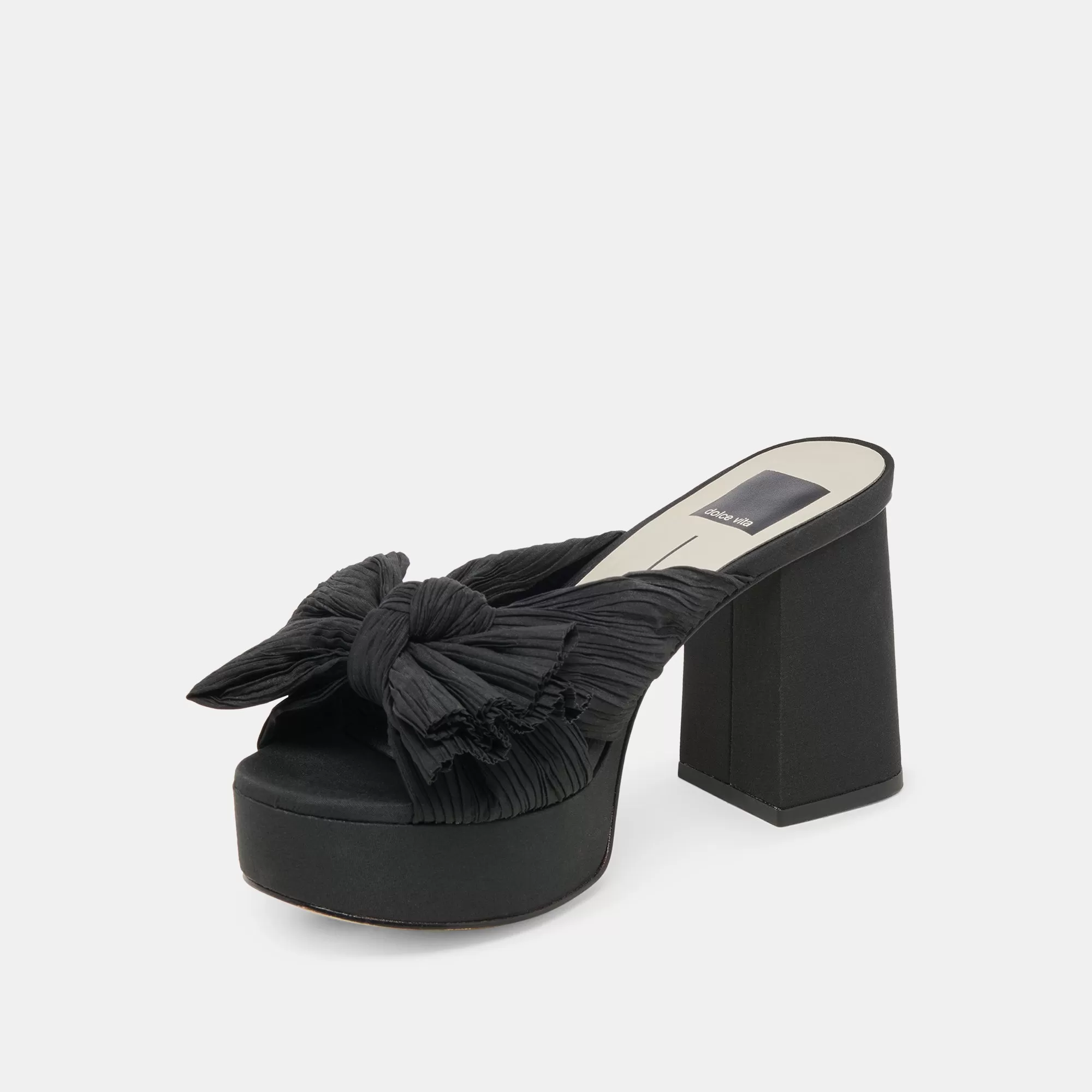 BLARE HEELS ONYX SATIN