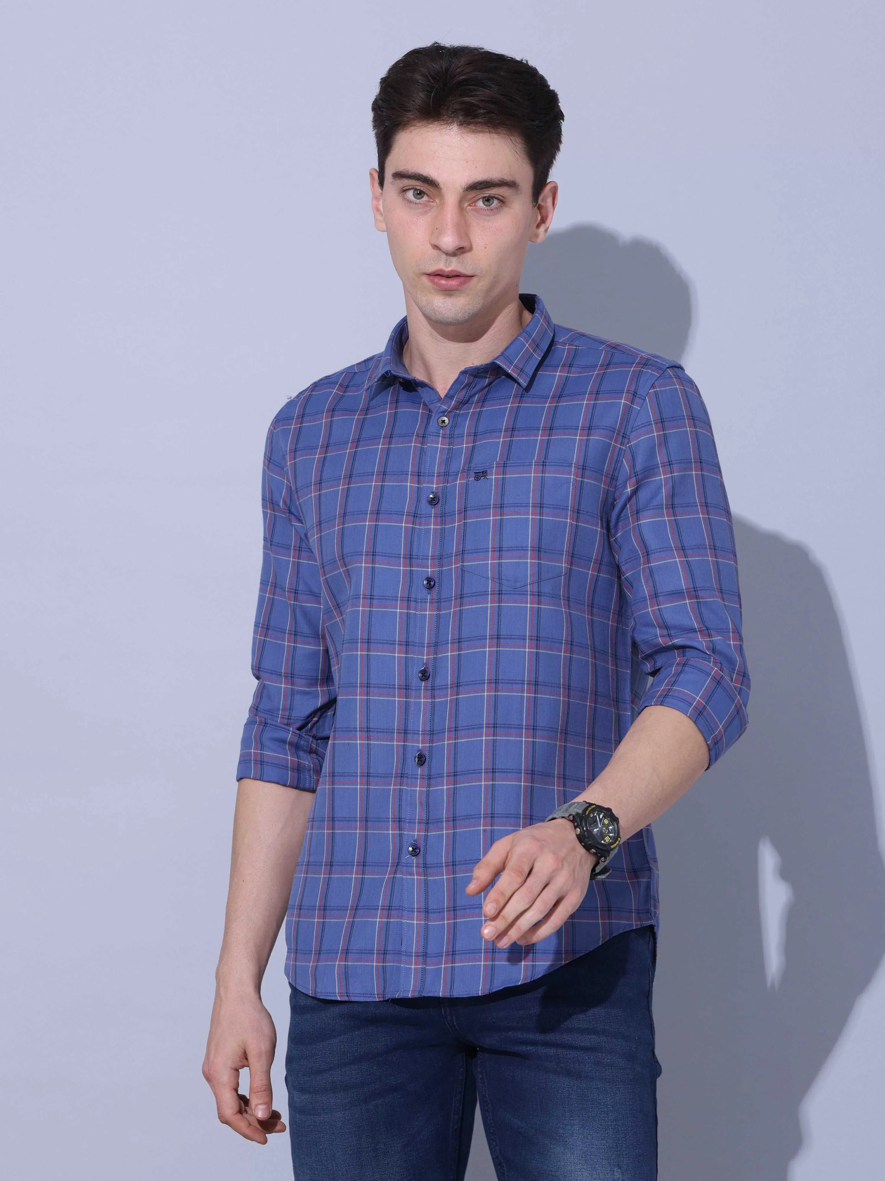 Blue Check Full Sleeve Casual Shirt