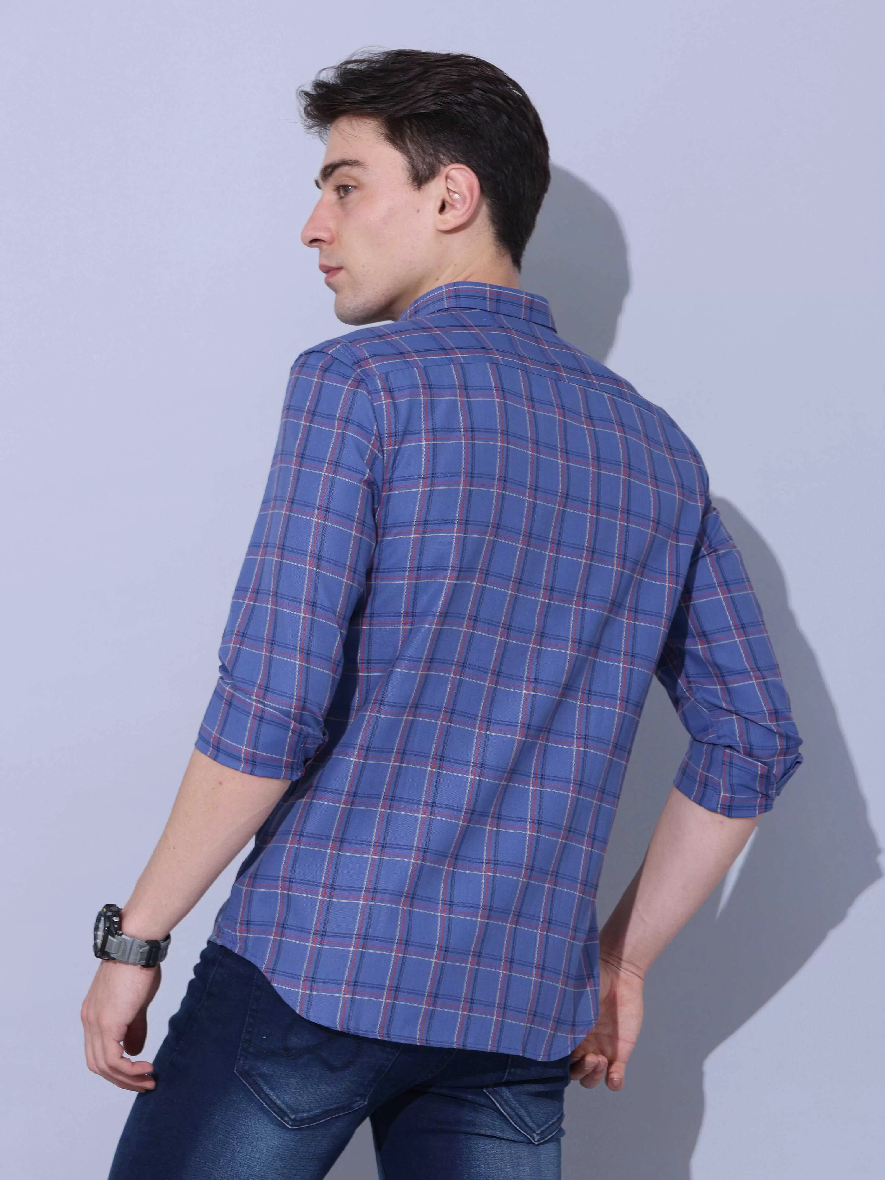 Blue Check Full Sleeve Casual Shirt