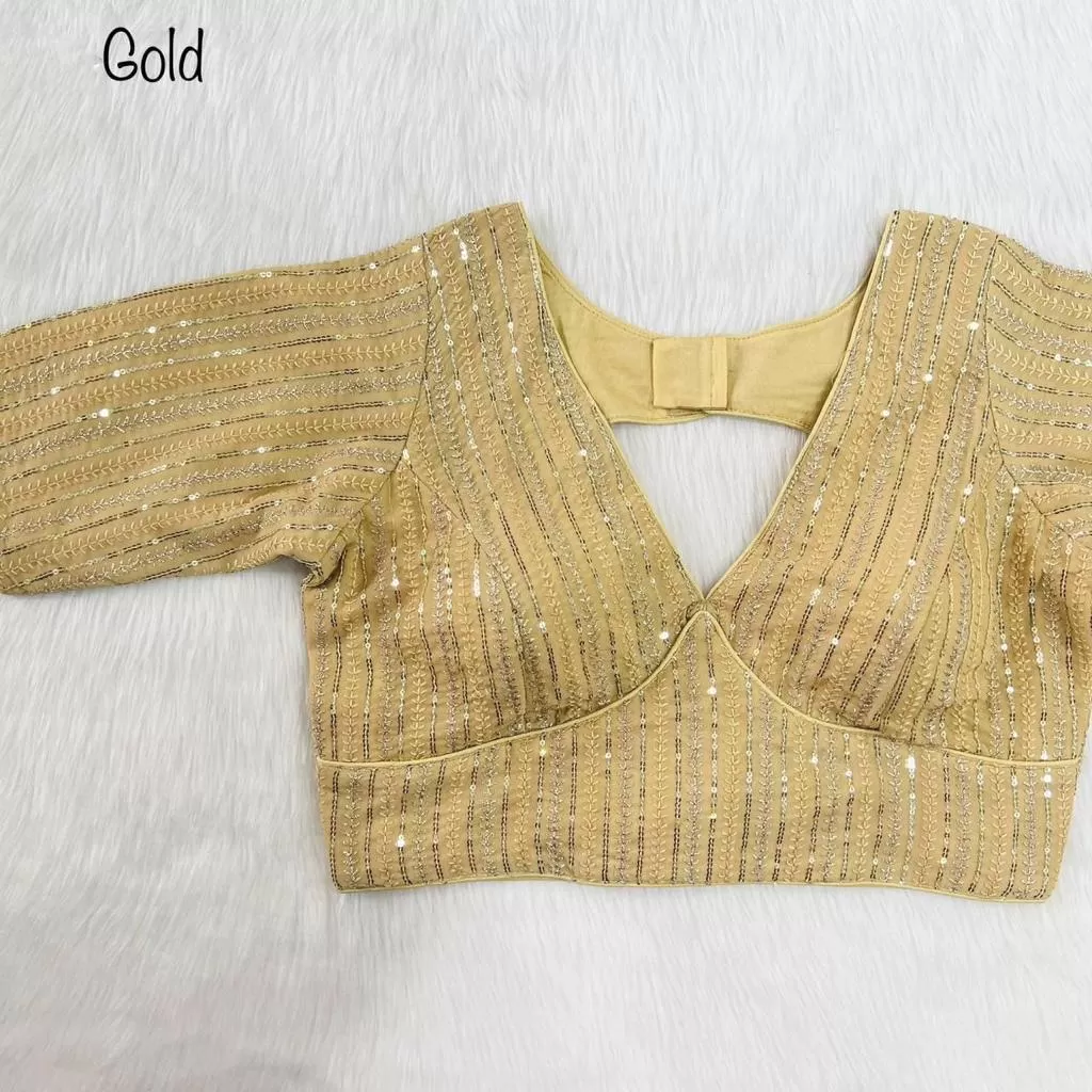 Bollywood Style Designer Blouse In Gold