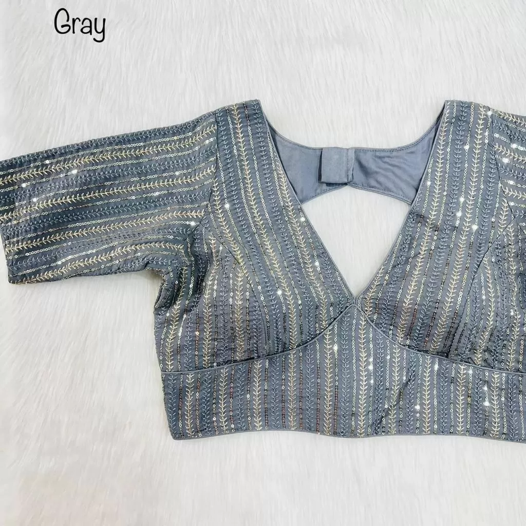 Bollywood Style Designer Blouse In Grey Color