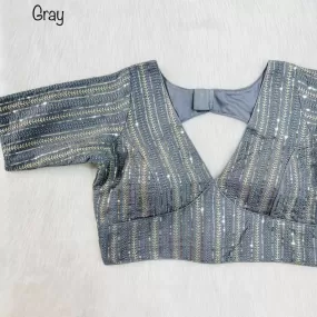 Bollywood Style Designer Blouse In Grey Color