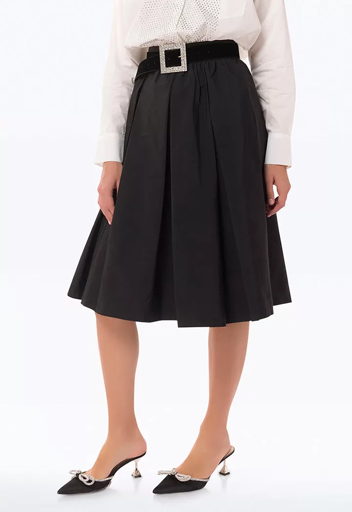 Box Pleat Solid Skirt