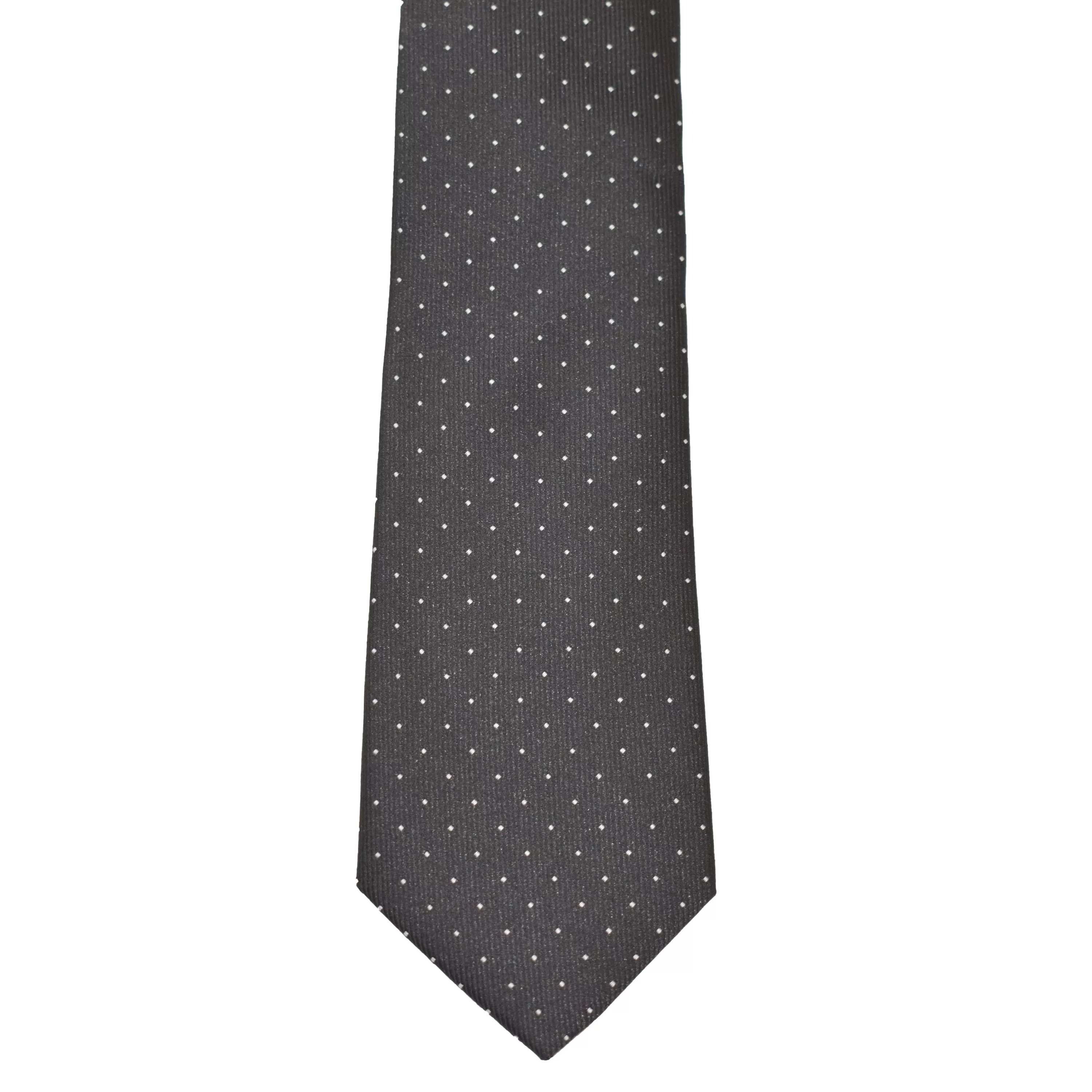 Boys Neck Tie - Black Micro Polkadot