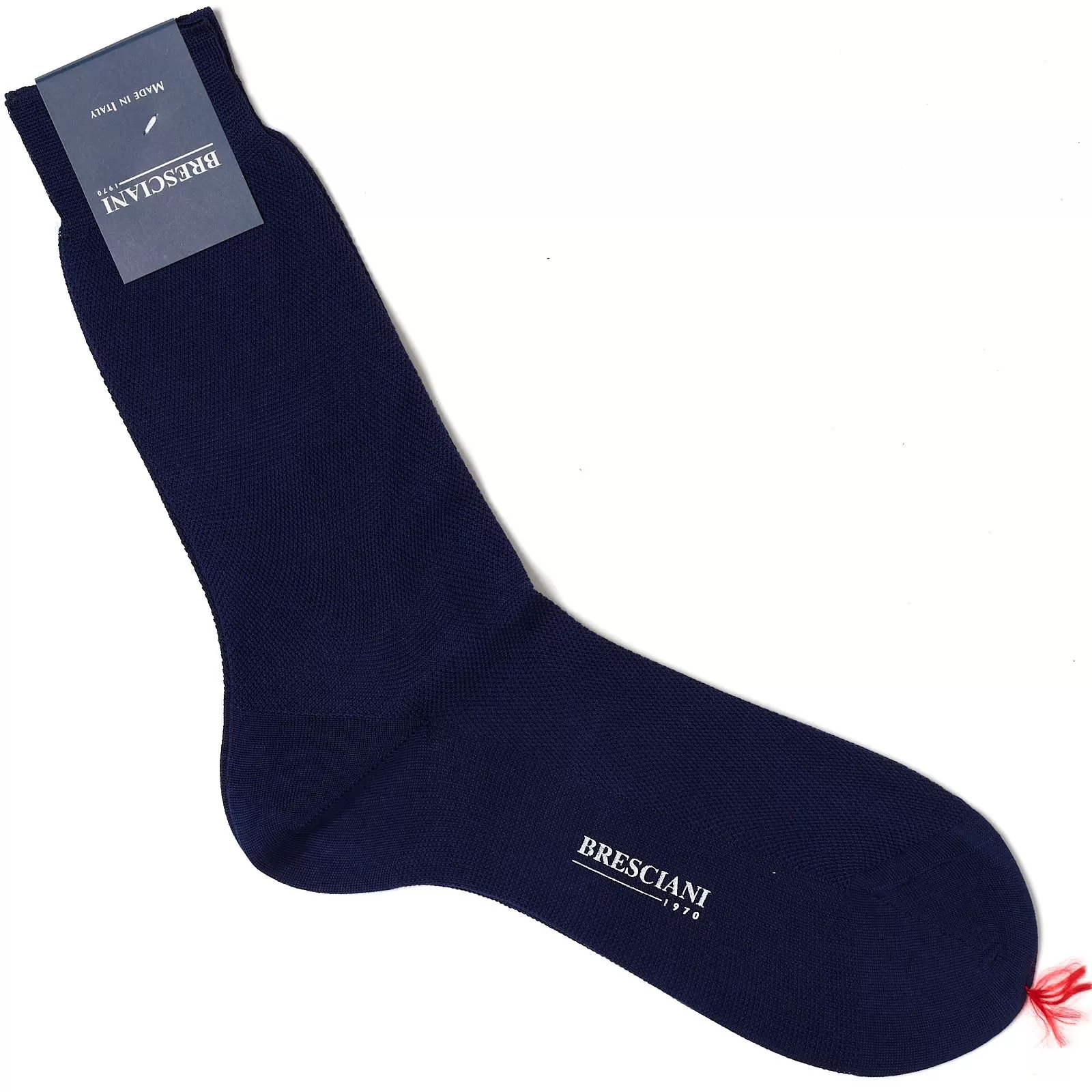 BRESCIANI Cotton Herringbone Mid Calf Length Socks US M-L