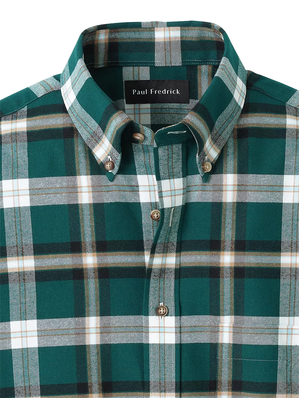 Brushed Twill Plaid Casual Shirt - Green