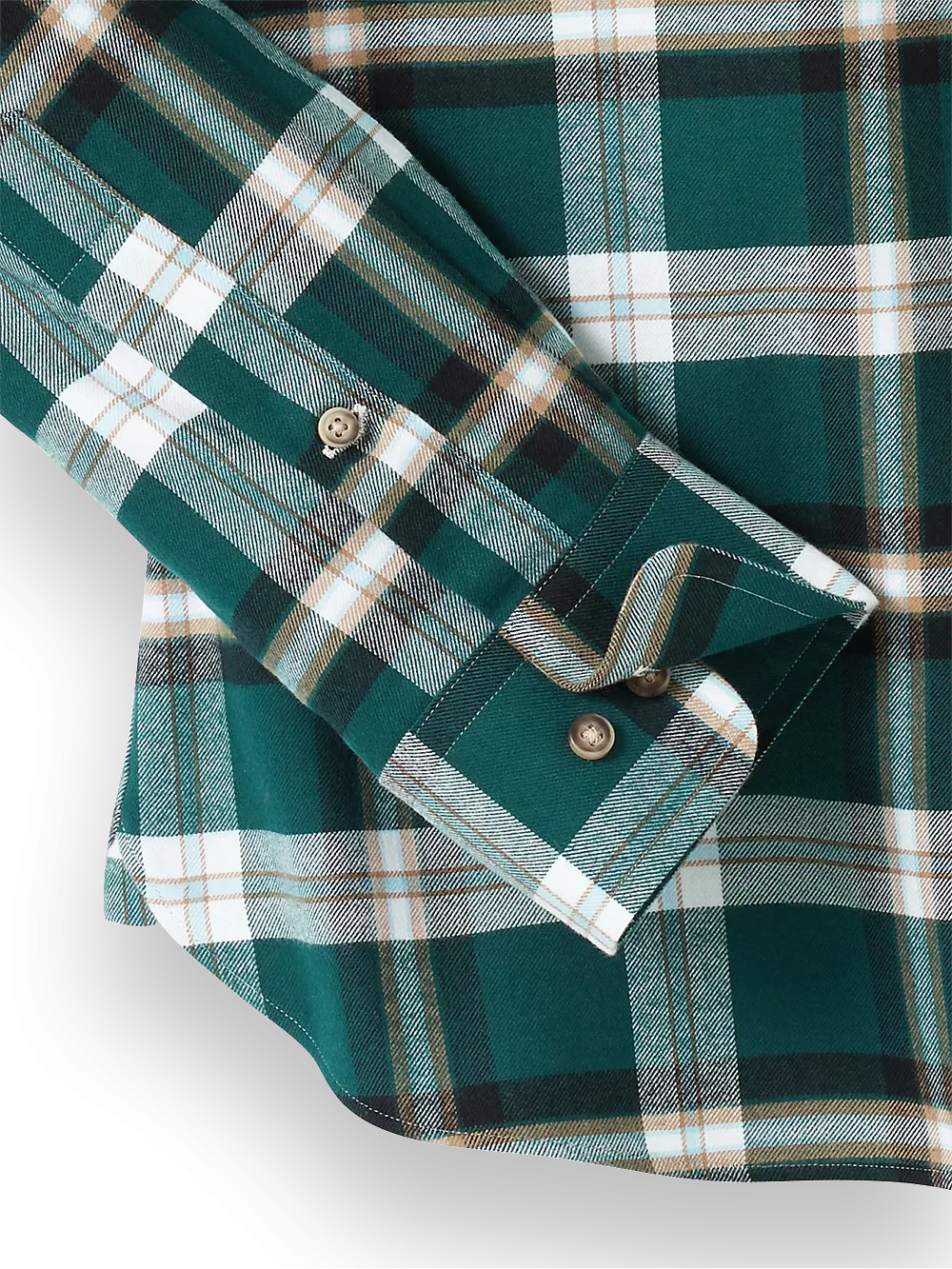 Brushed Twill Plaid Casual Shirt - Green